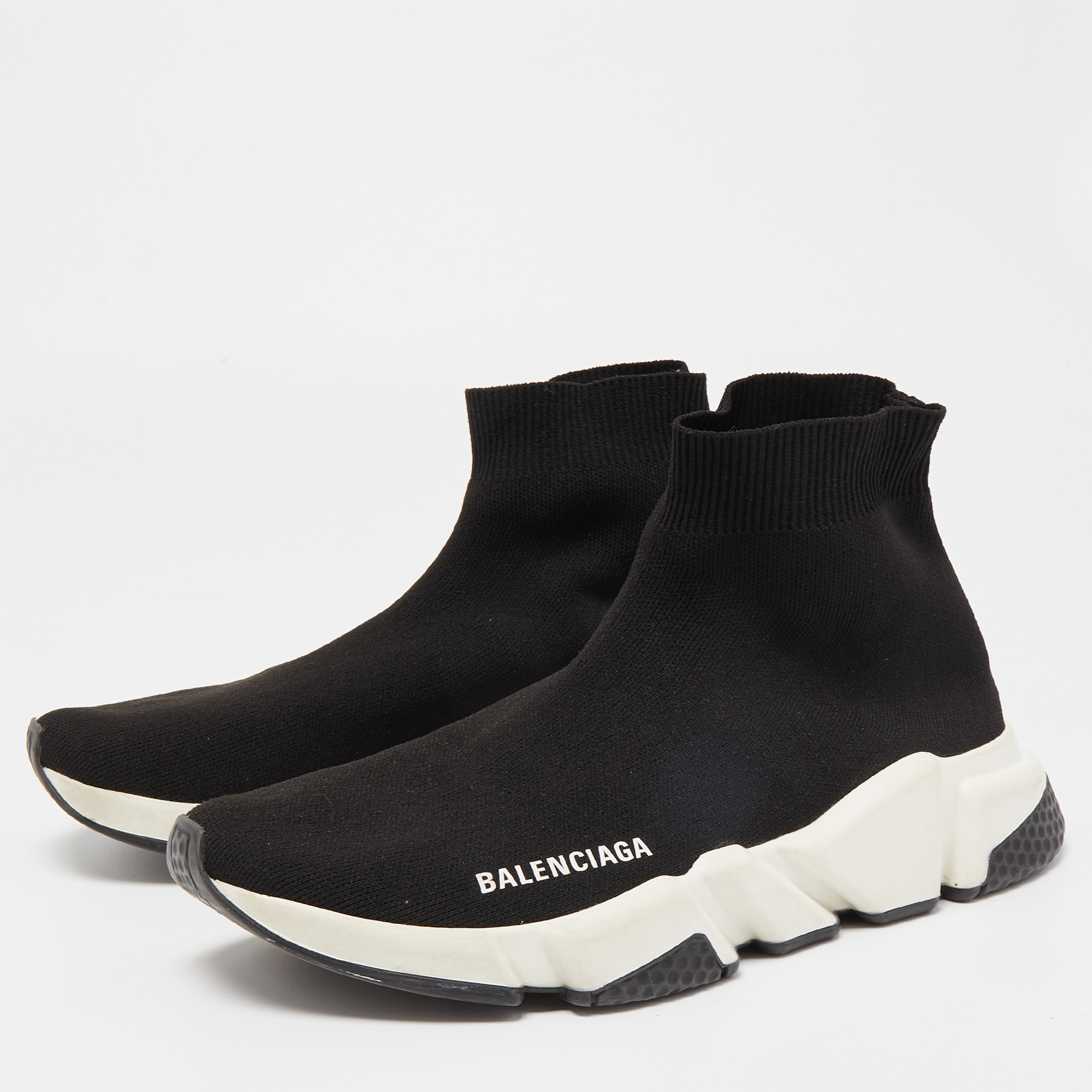 

Balenciaga Black Knit Fabric Speed Trainer Sneakers Size