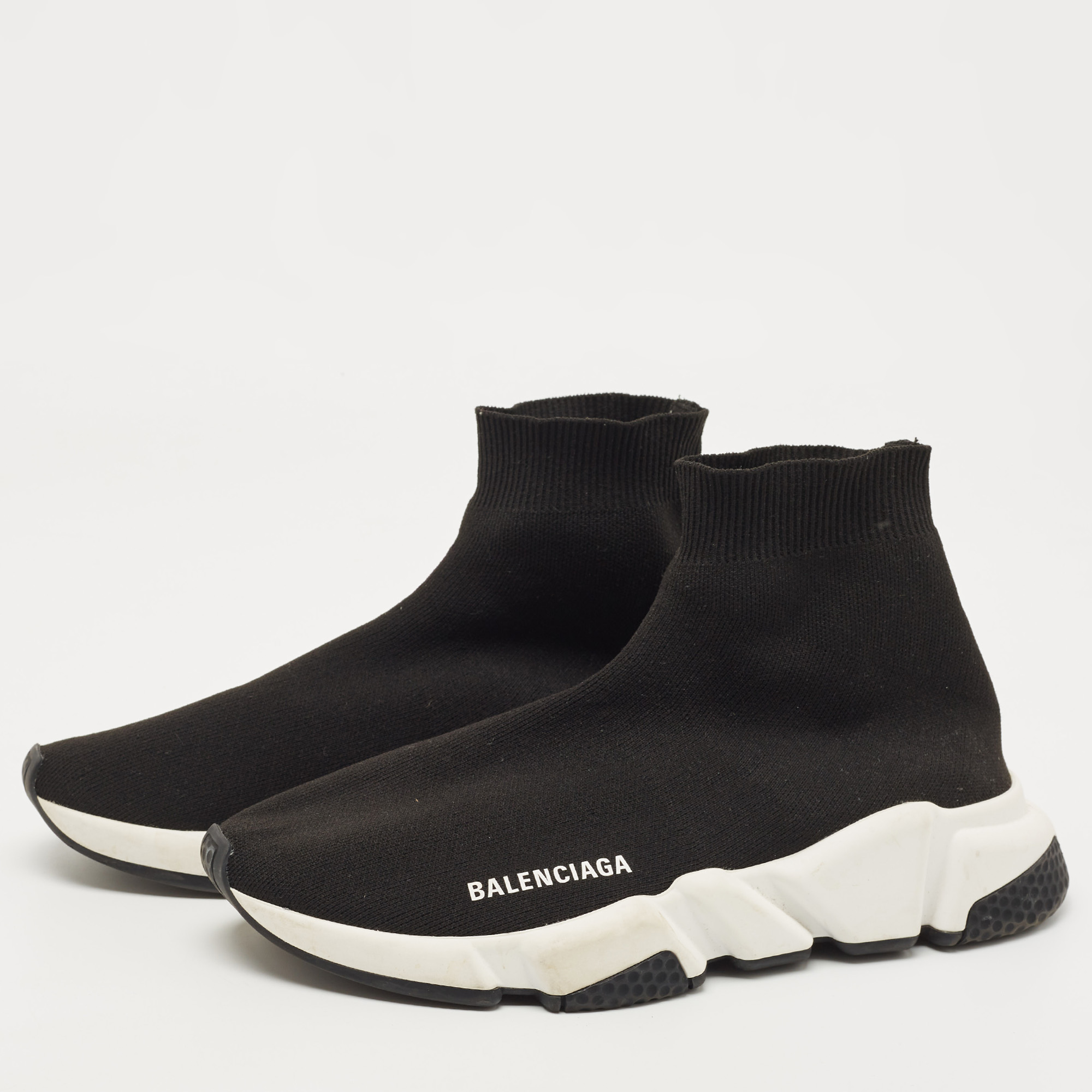 

Balenciaga Black Knit Fabric Speed Trainer Sneakers Size