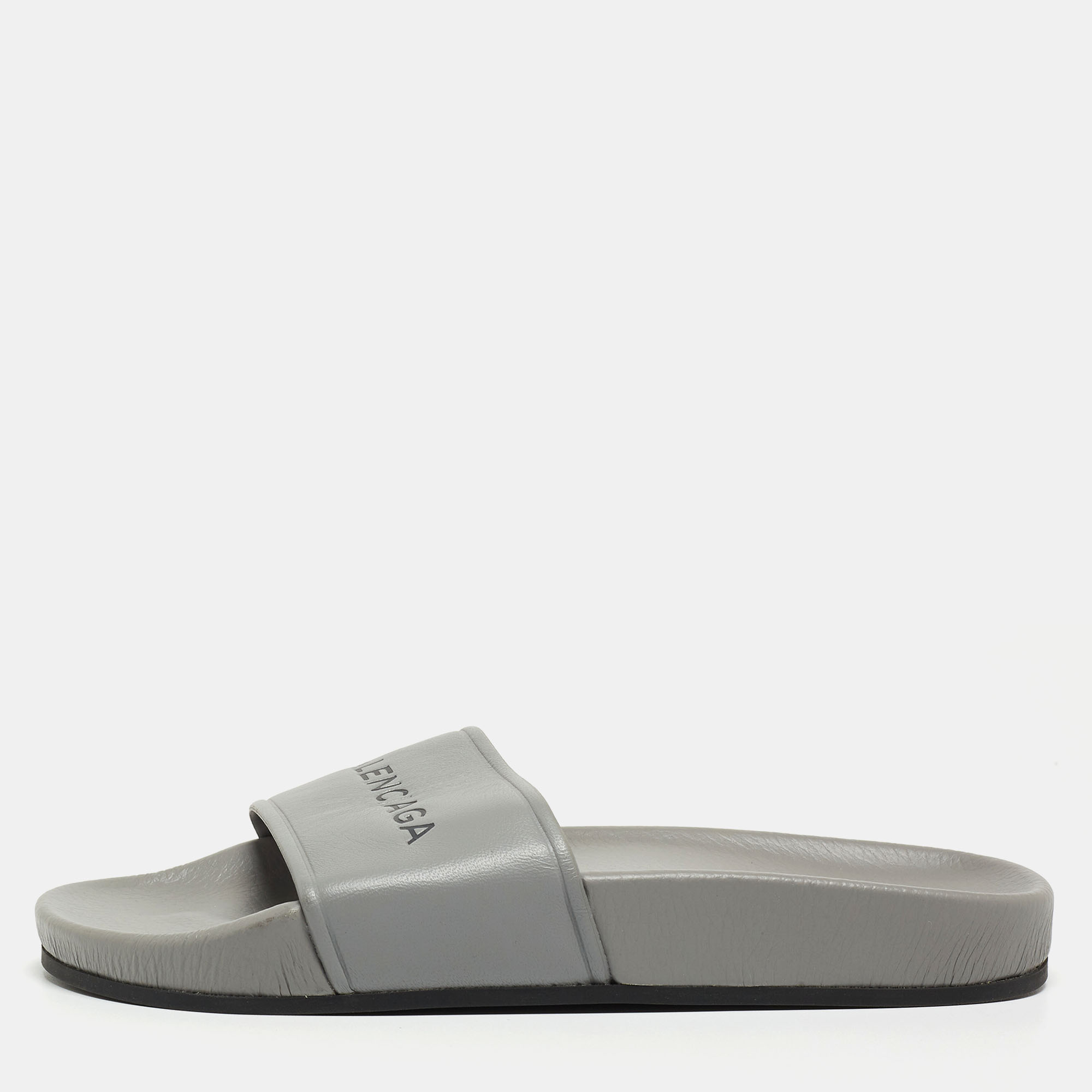 Balenciaga best sale slides grey