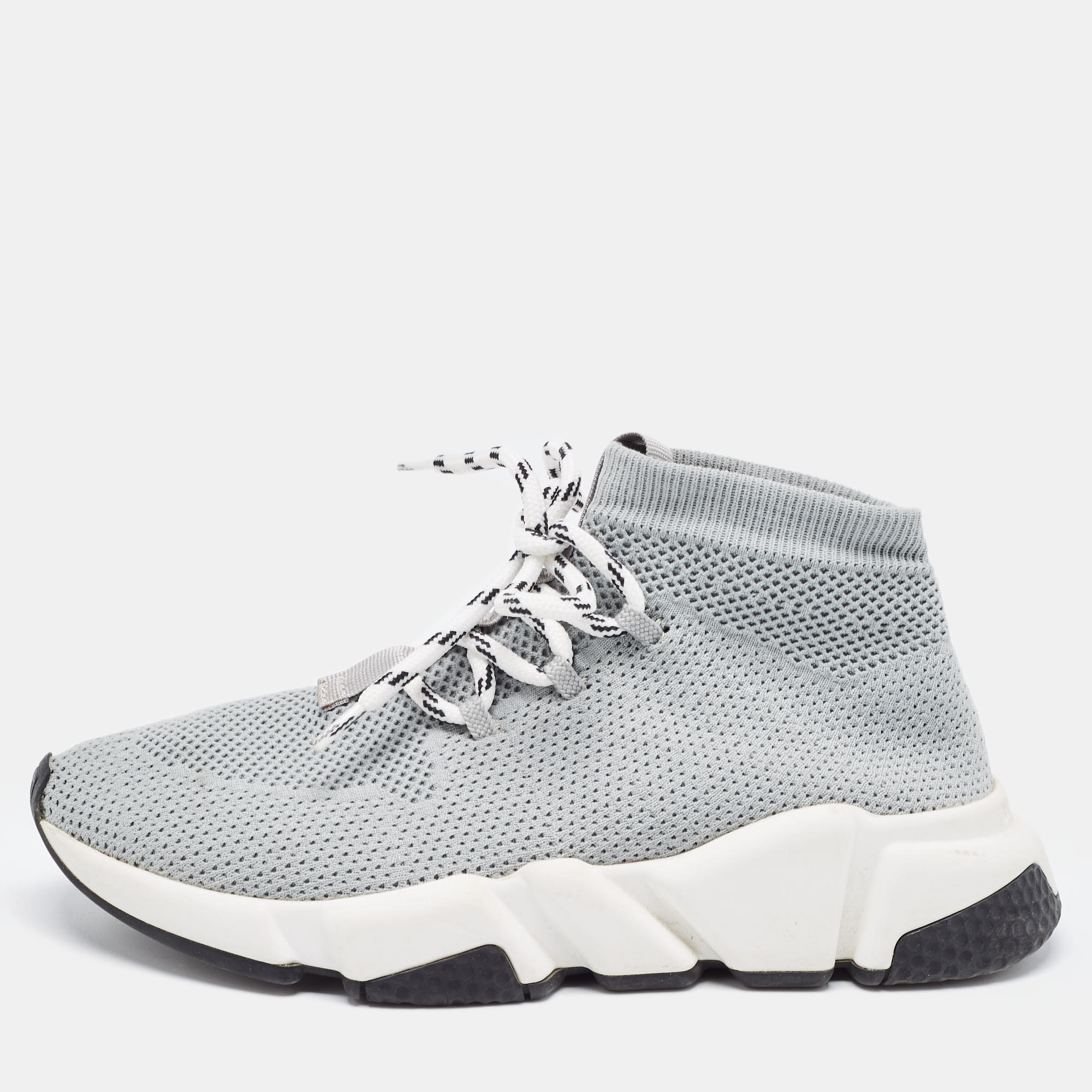

Balenciaga Grey Knit Speed Trainer High Top Sneakers Size