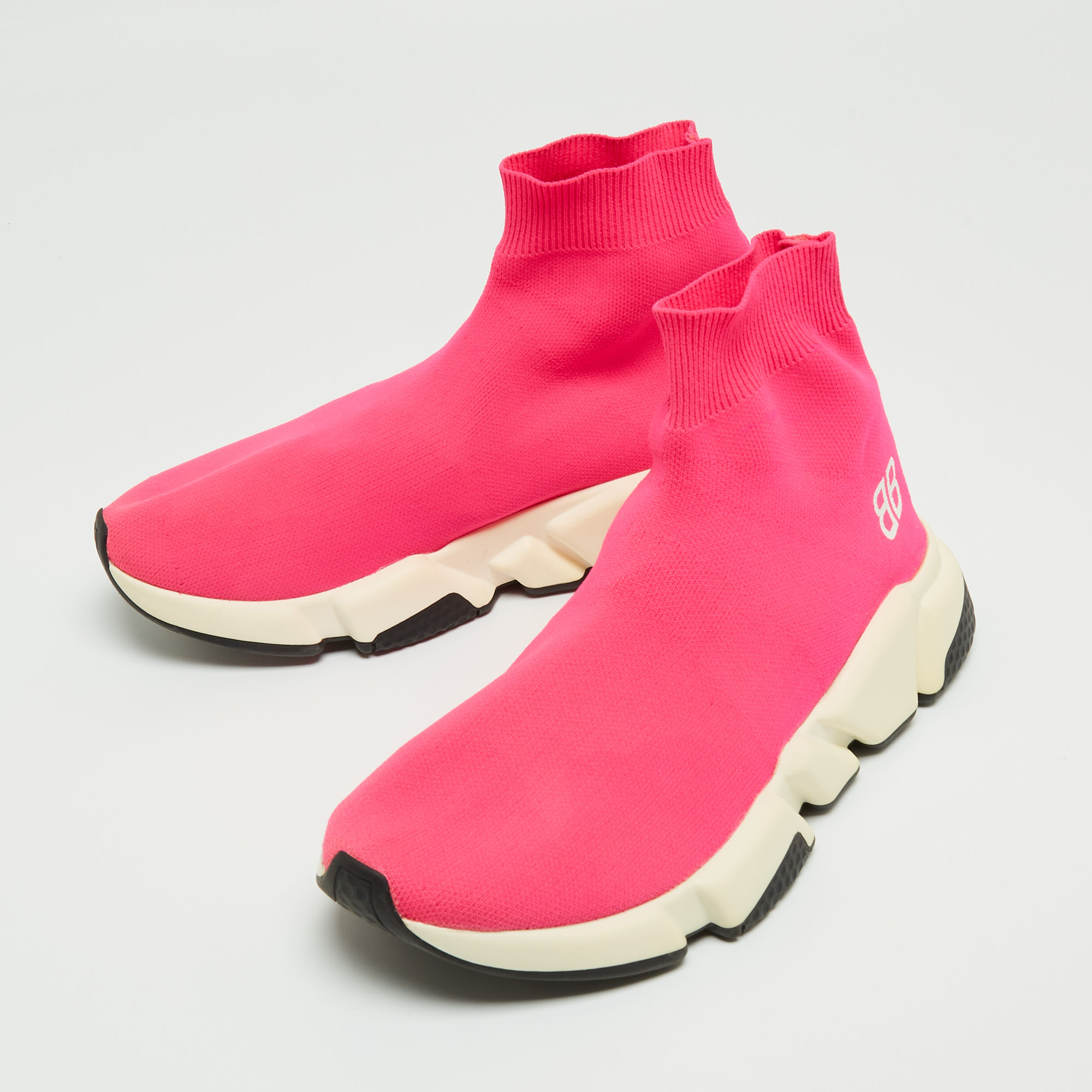 

Balenciaga Neon Pink Knit Fabric Speed Trainer Sneakers Size