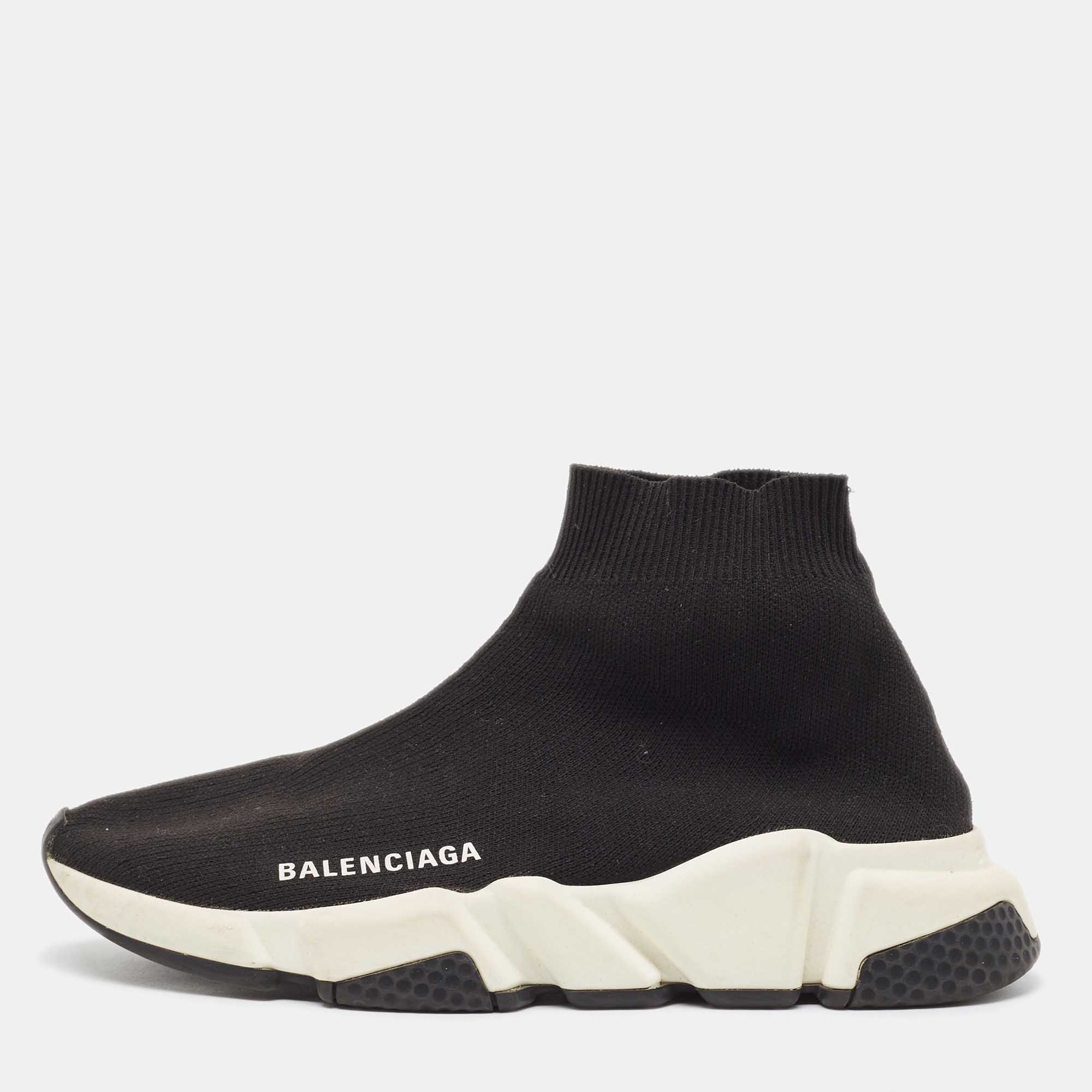 

Balenciaga Black Knit Fabric Speed Trainer Sneakers Size