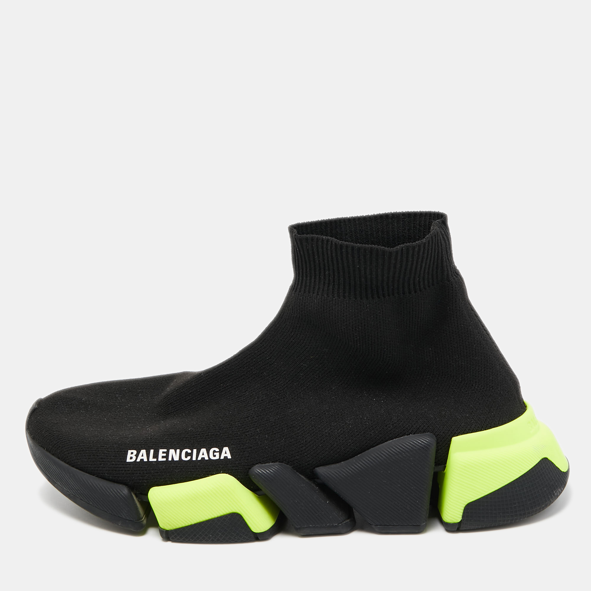 

Balenciaga Black Knit Fabric Speed 2.0 High Top Sneakers Size