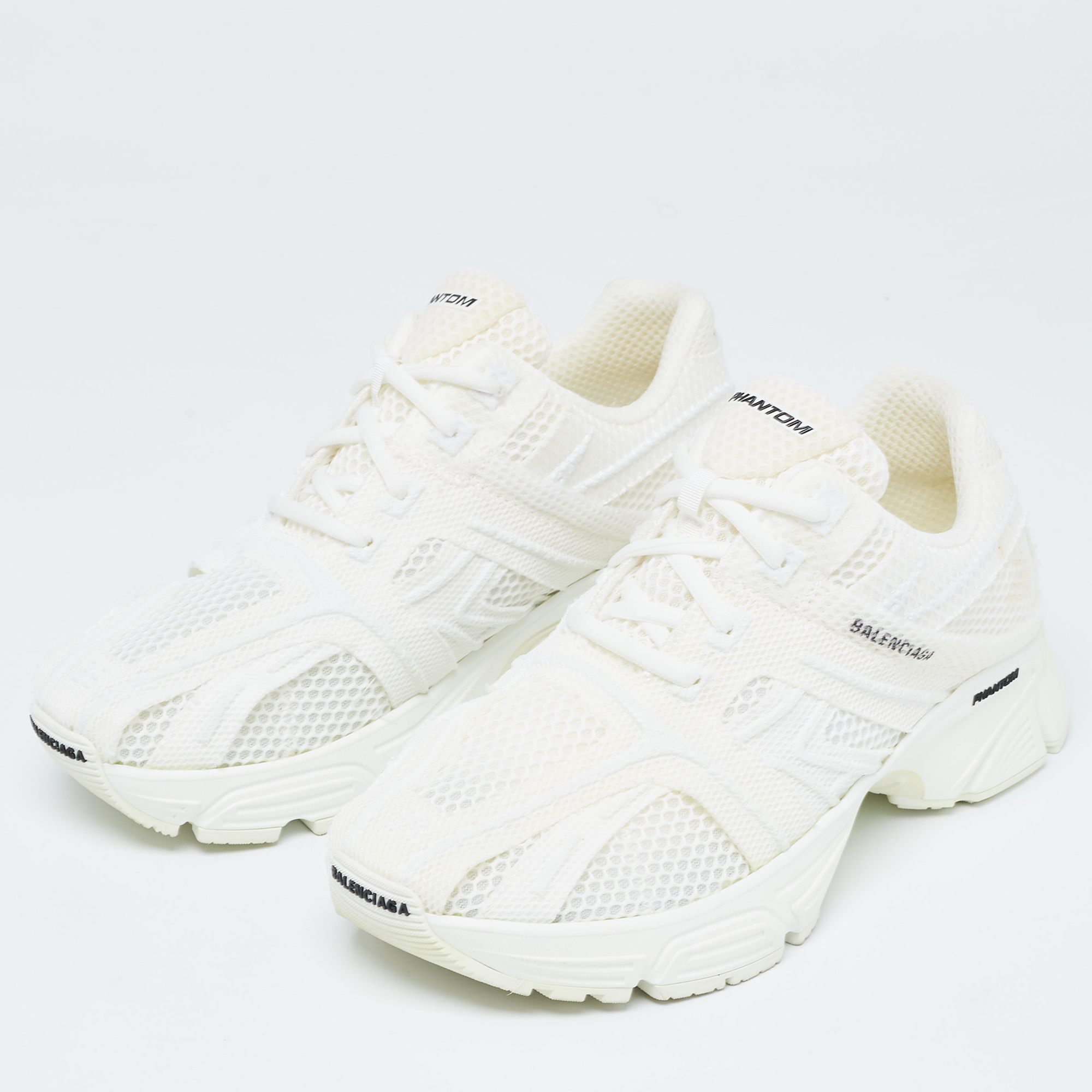

Balenciaga White Mesh Phantom Low Top Sneakers Size