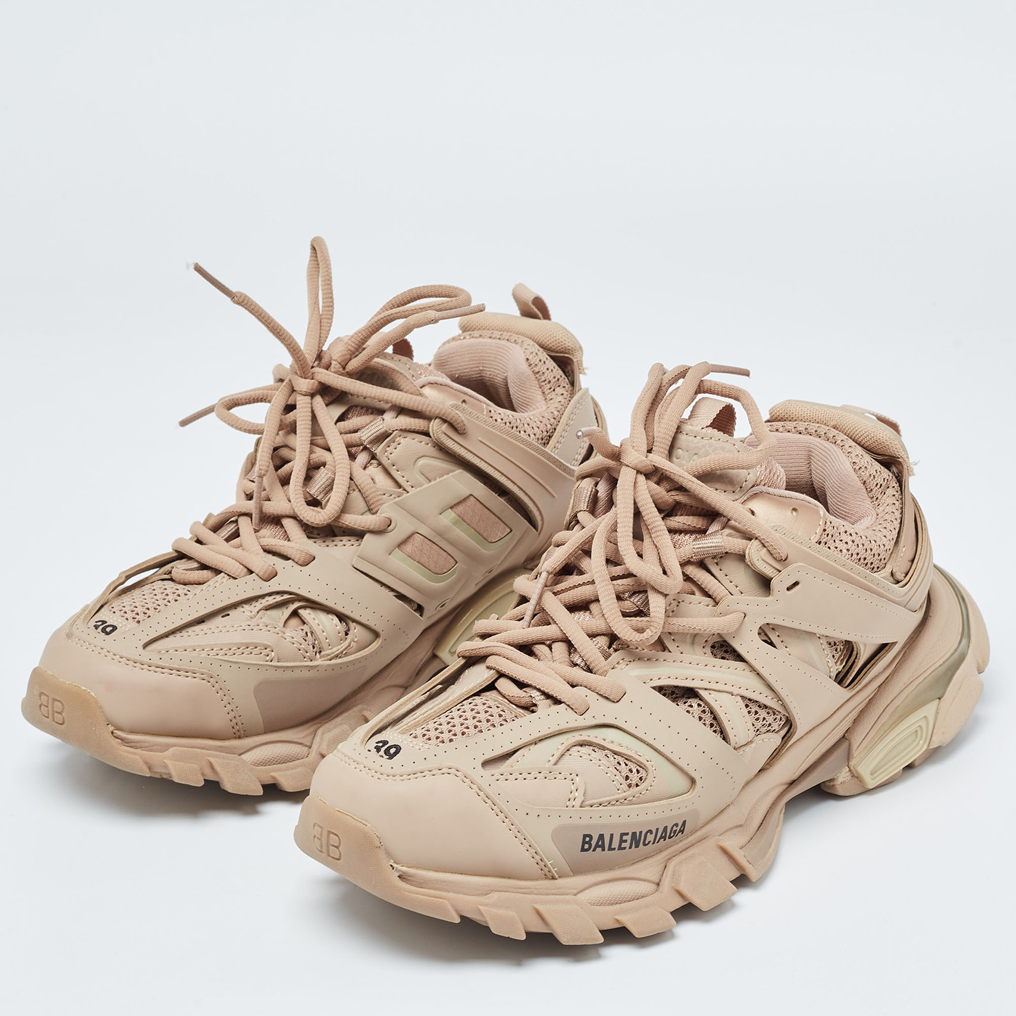 

Balenciaga Beige Leather and Mesh Track 2 Sneakers Size