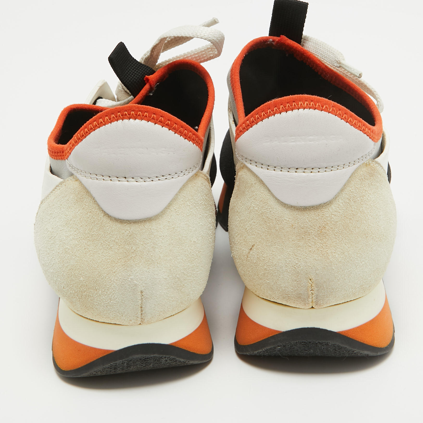 Balenciaga Tricolor Leather and Mesh Race Runner Sneakers Size 37 