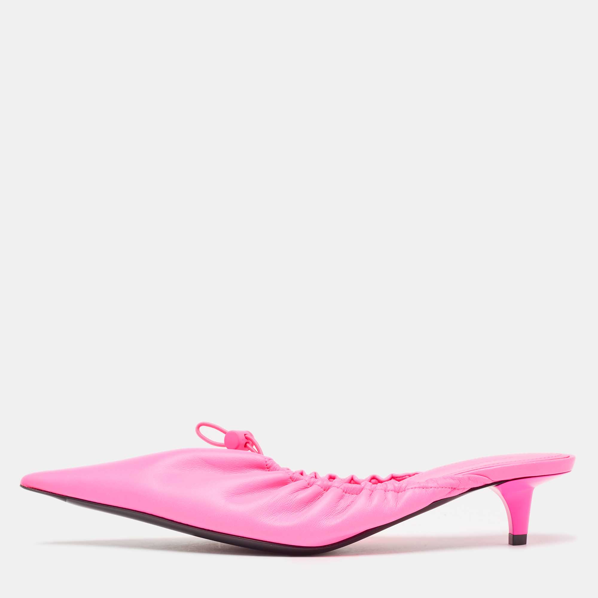 

Balenciaga Pink Leather Knife Pointed Toe Mules Size