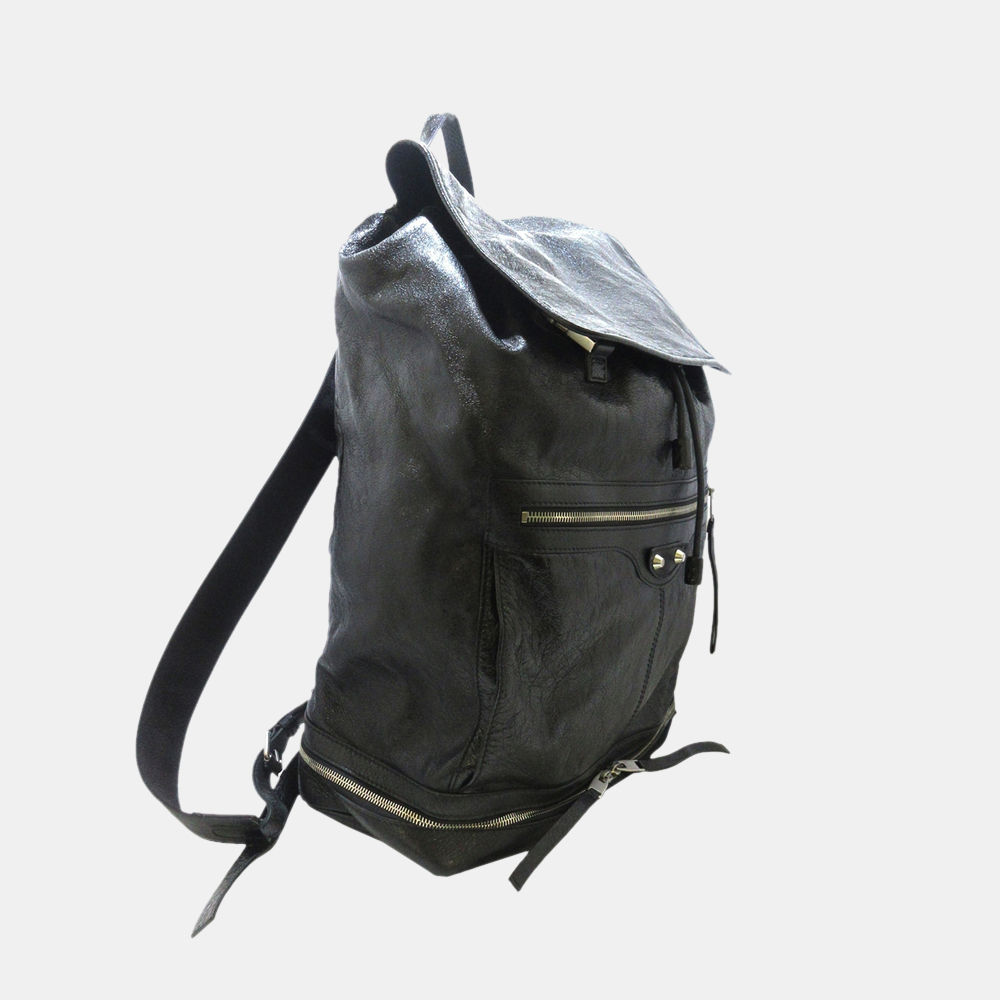 

Balenciaga Black Motocross Classic Traveler Leather Backpack