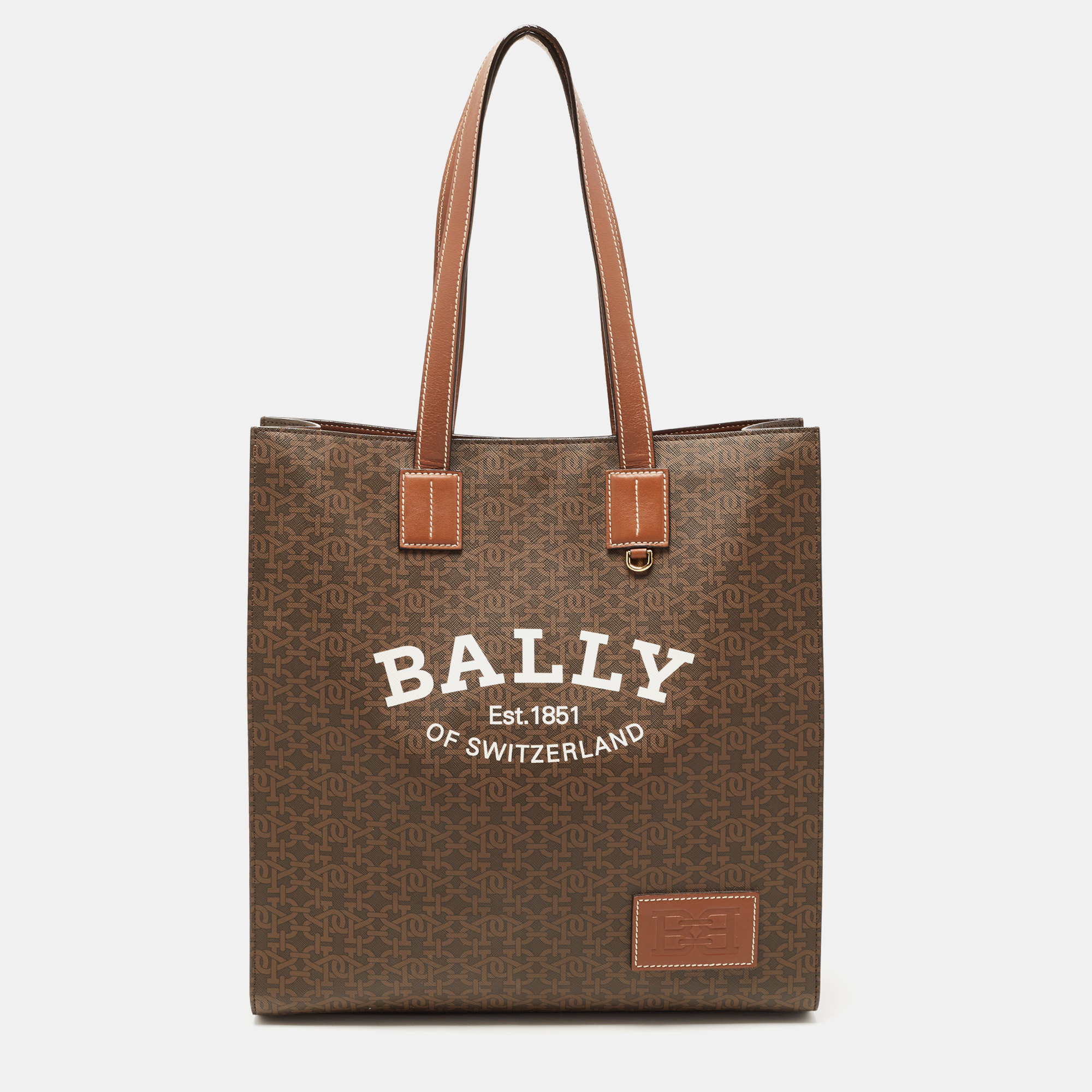 Bally Brown Monogram Coated Canvas and Leather Crystalia Tote Bally ...