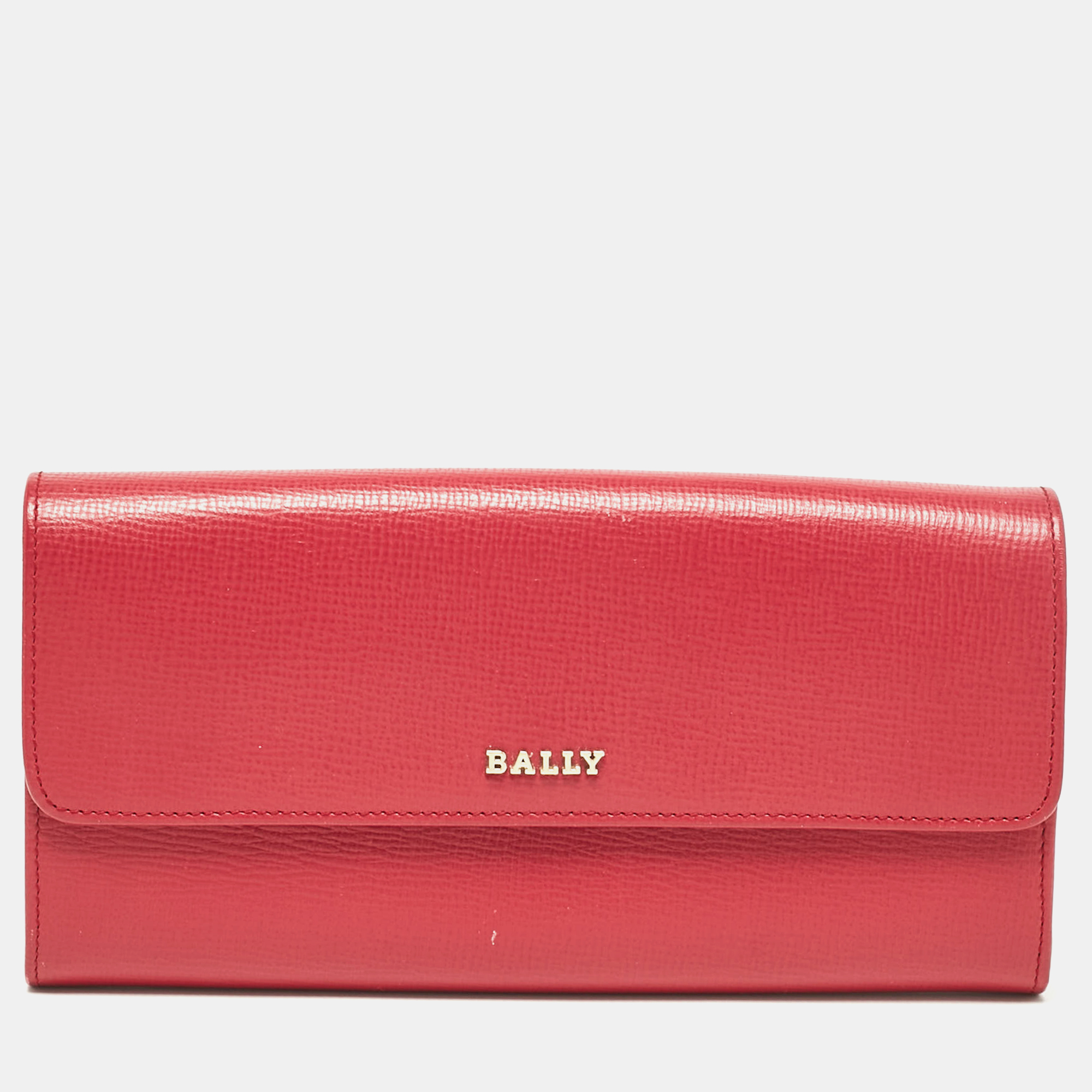 

Bally Pink Leather Logo Flap Continental Wallet