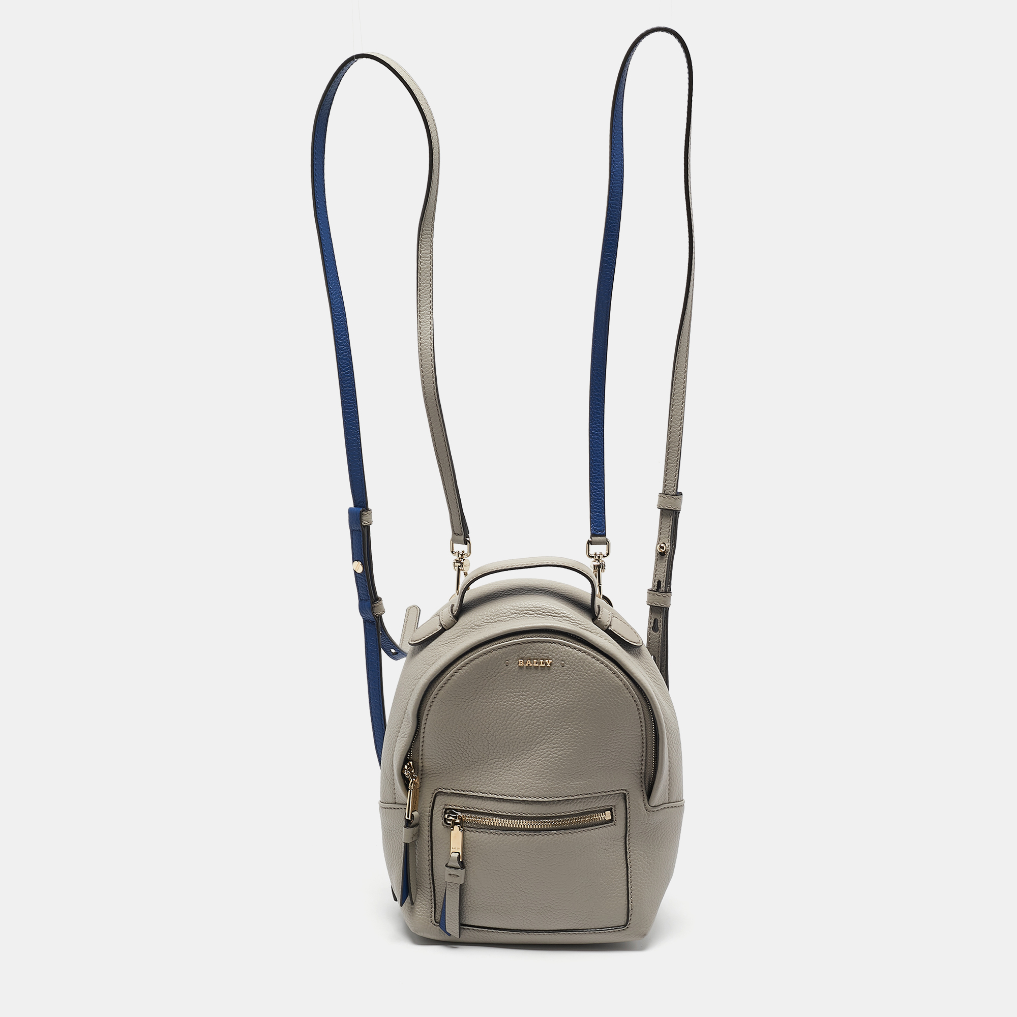 

Bally Grey Leather Mini Backpack