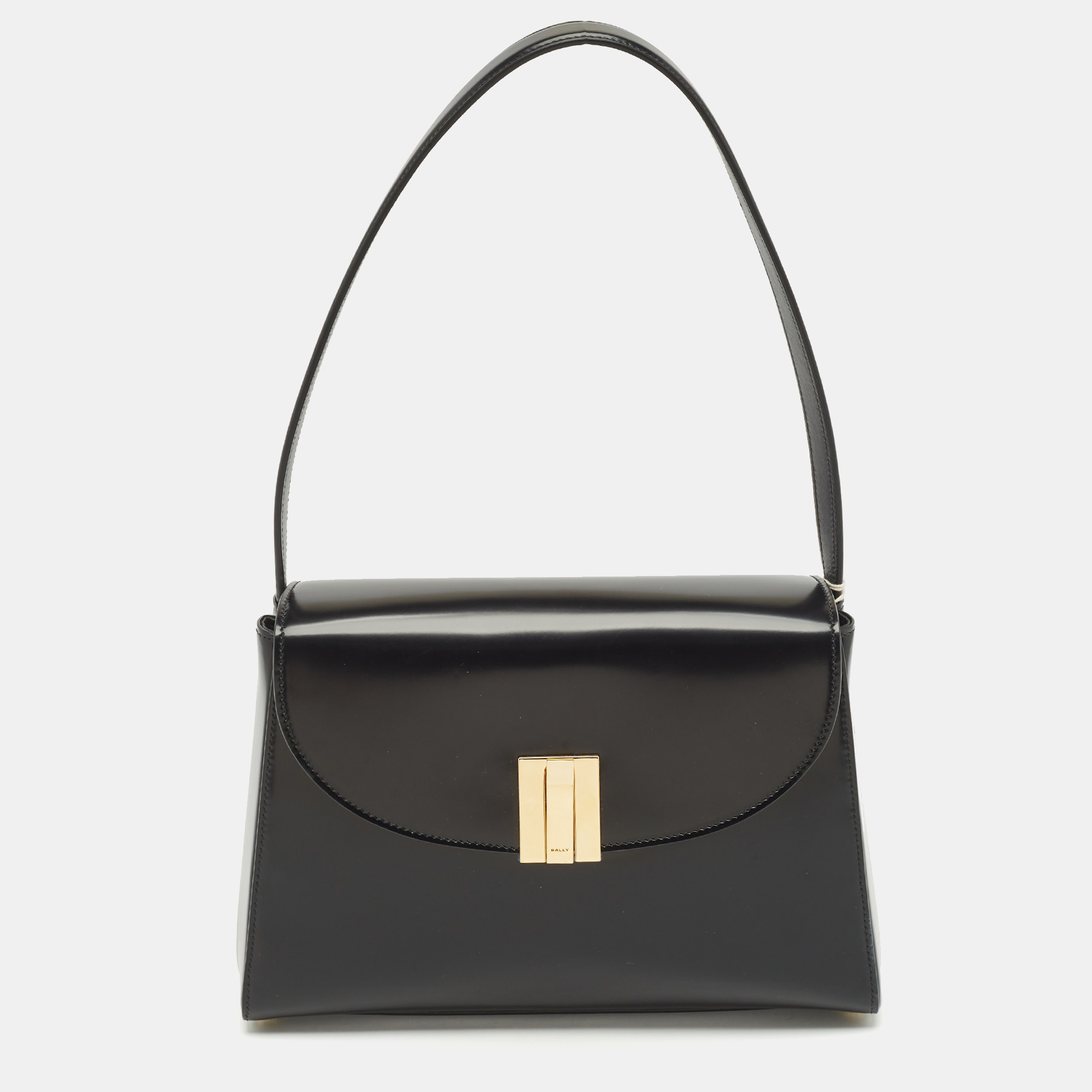 

Bally Black Brushed Leather  Ollam Shoulder Bag