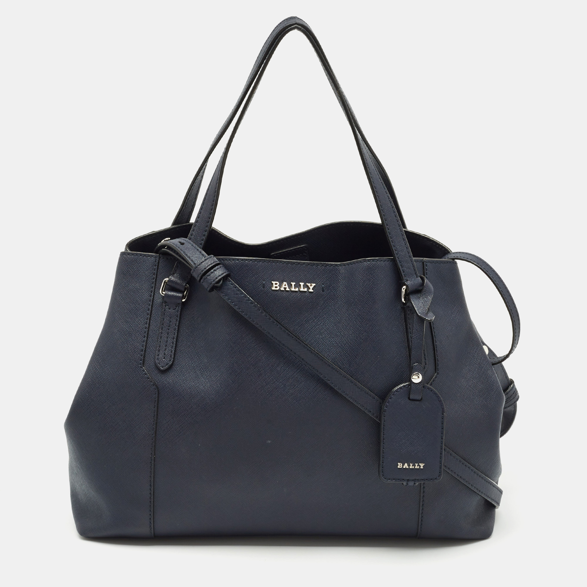 

Bally Navy Blue Leather  Seraphine Tote