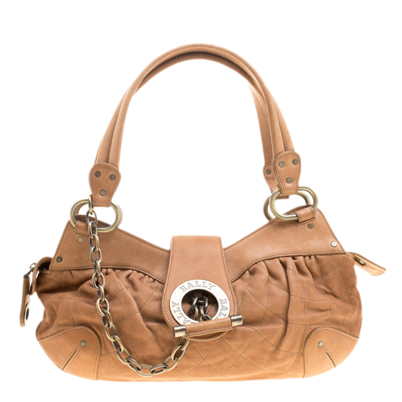 Bally Caramel Leather Moreen T Satchel