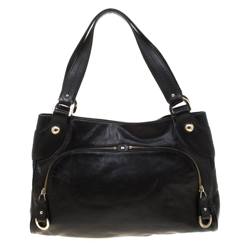 Pre Owned Bally Black Leather Tote