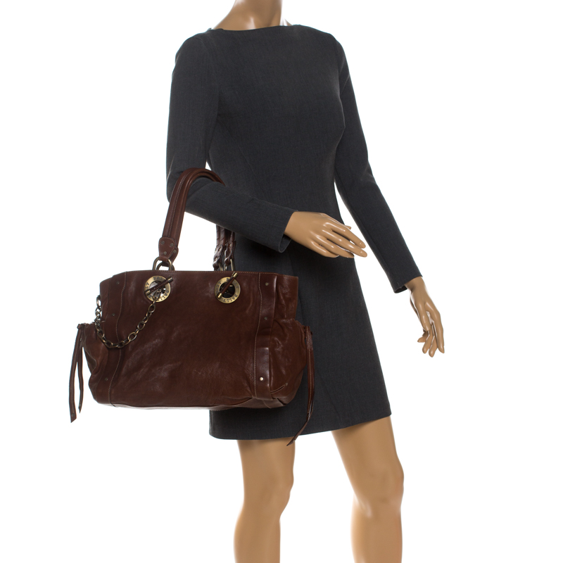 

Bally Brown Leather Chain Shoulder Bag