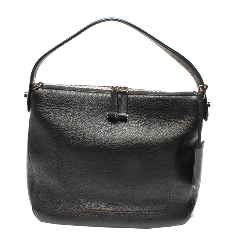 Preowned Bally Black Leather Shoulder Bag ModeSens