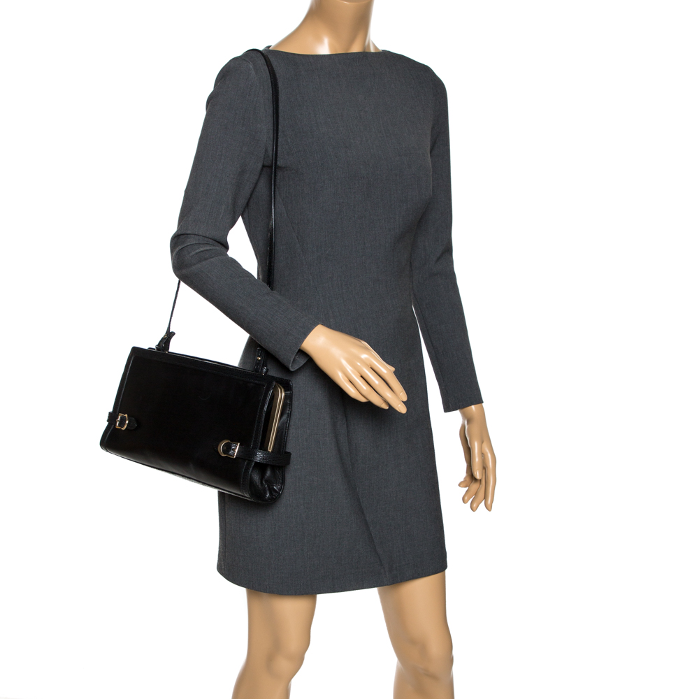 

Bally Black Leather Frame Shoulder Bag