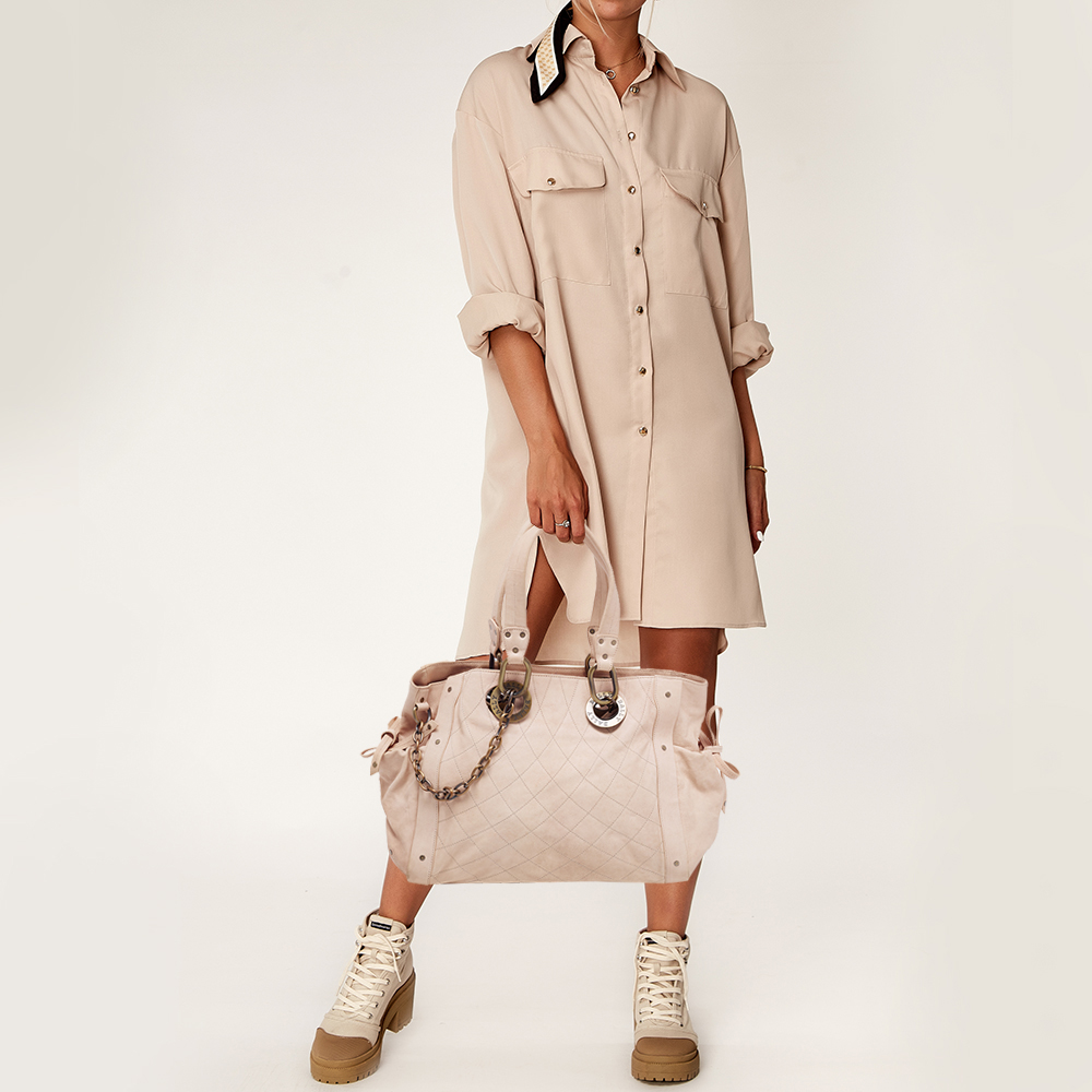 

Bally Beige Quilt Stitched Leather Tote