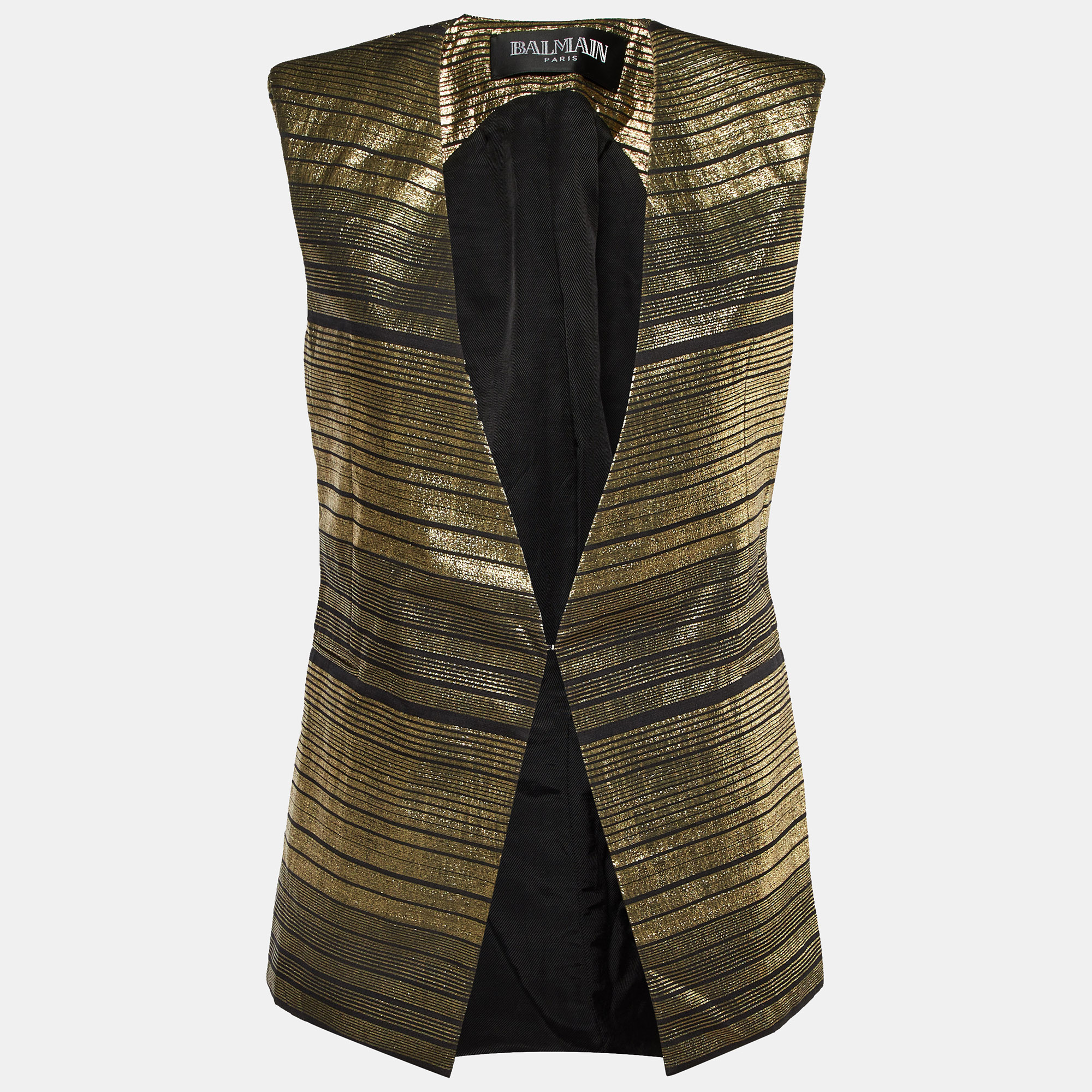 

Balmain Gold Lurex and Silk Long Vest M