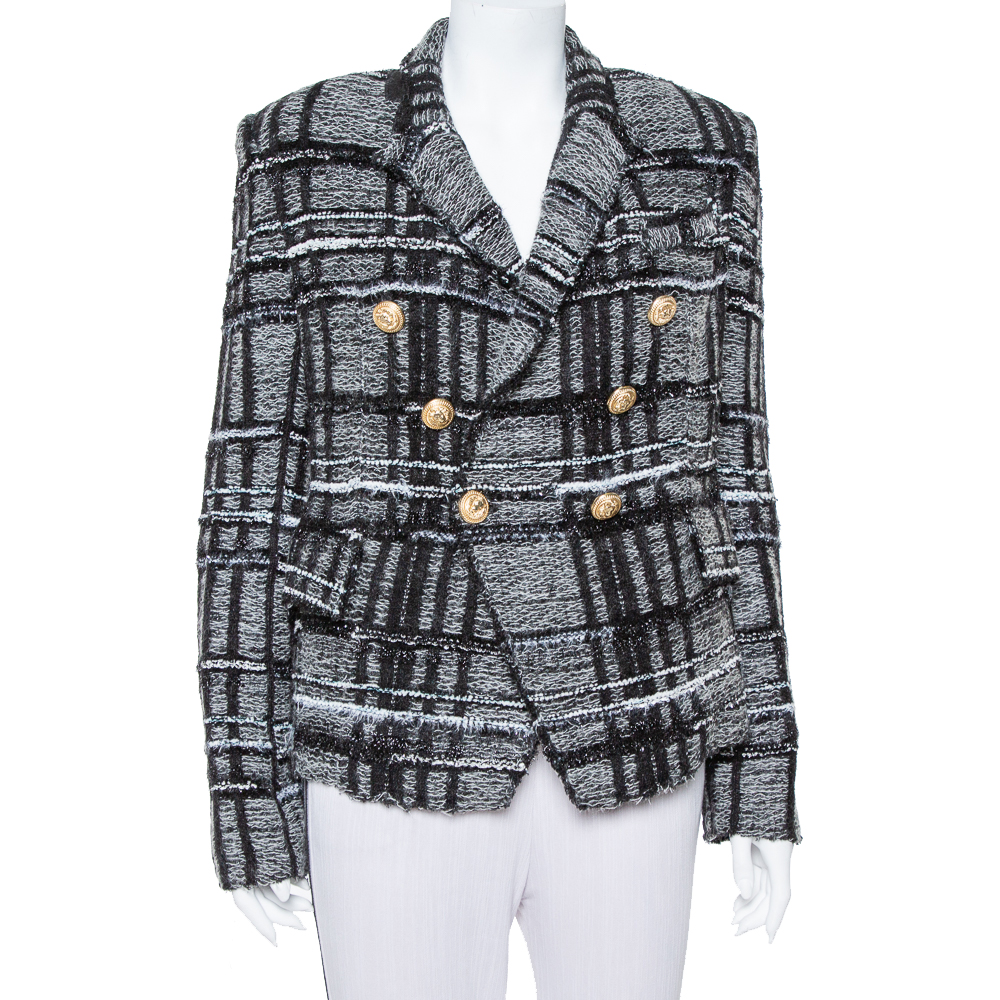 unstructured tweed blazer