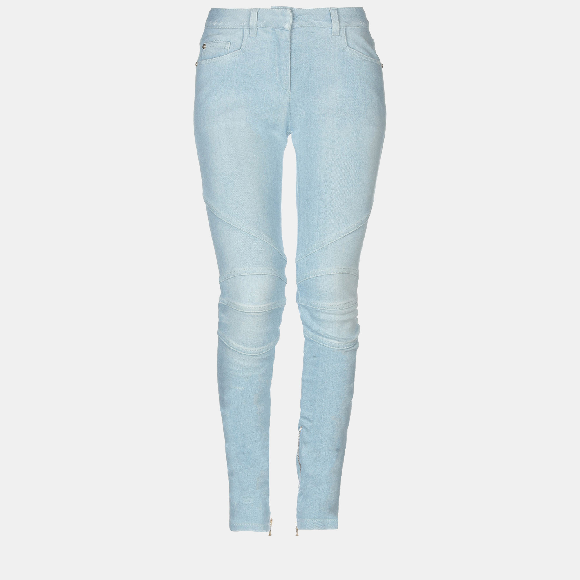 Pre-owned Balmain Light Blue Denim Jeans Size 36