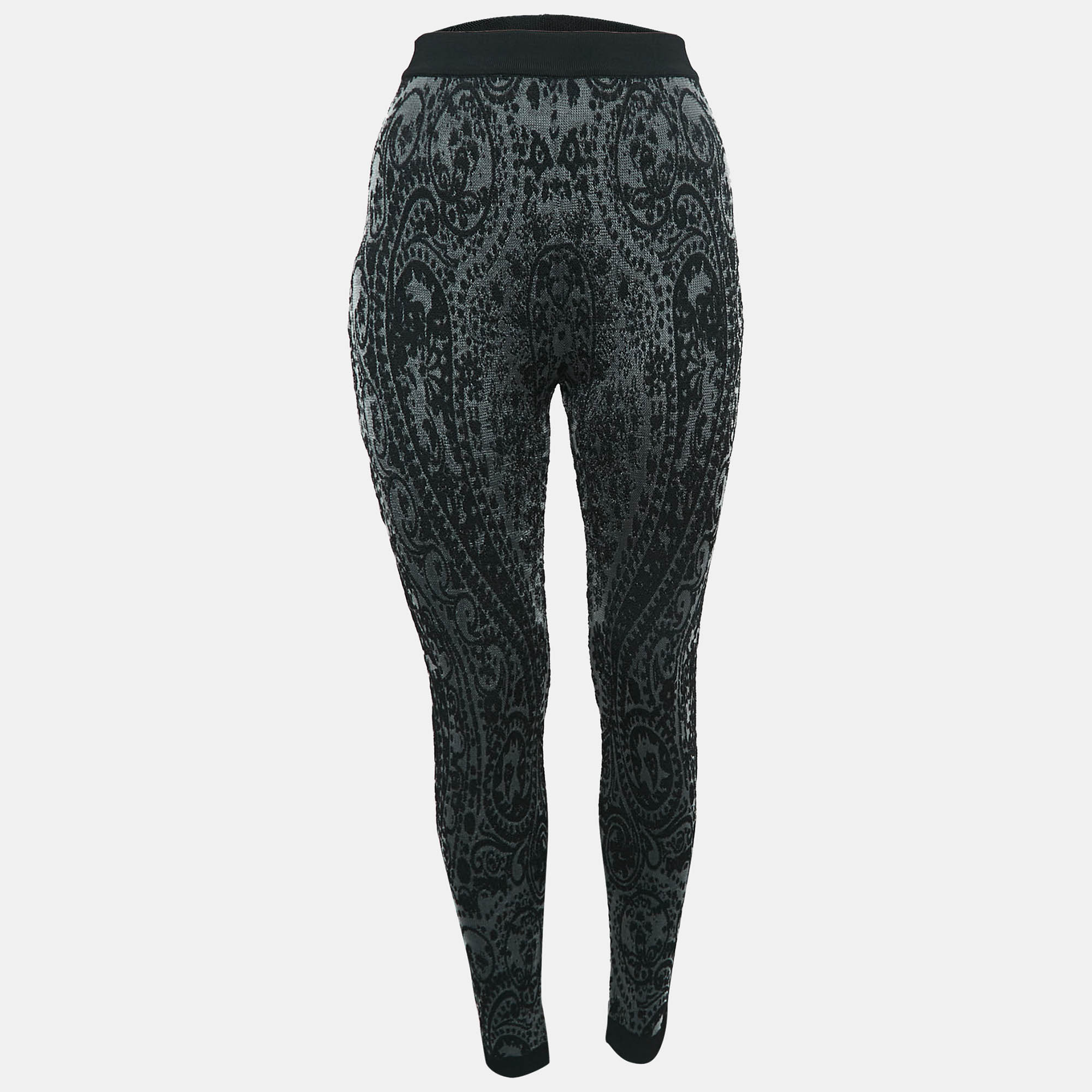 

Balmain Black Jacquard Jersey Leggings S