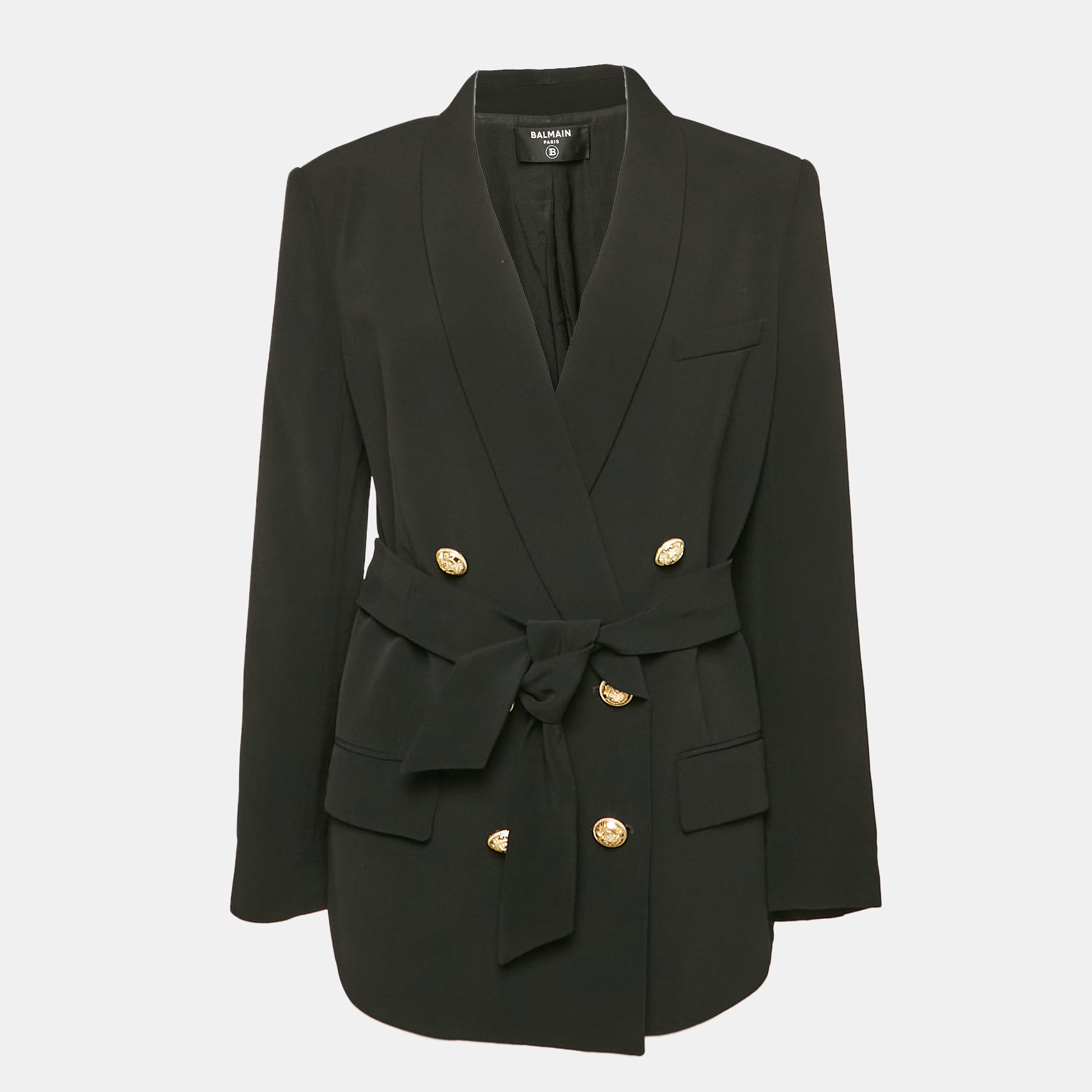 

Balmain Black Crepe Double Breasted Blazer M