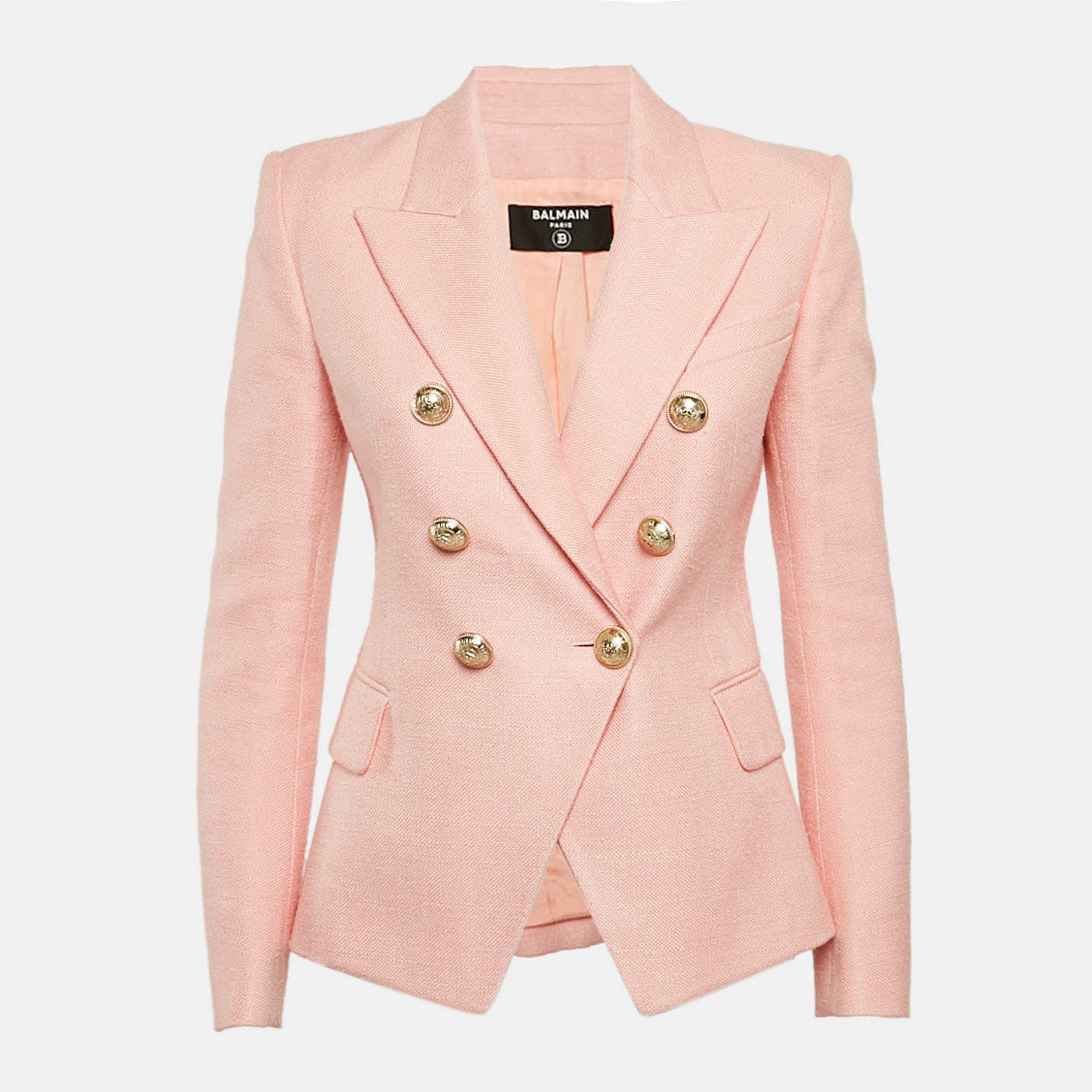 

Balmain Pink Crepe Double Breasted Blazer S