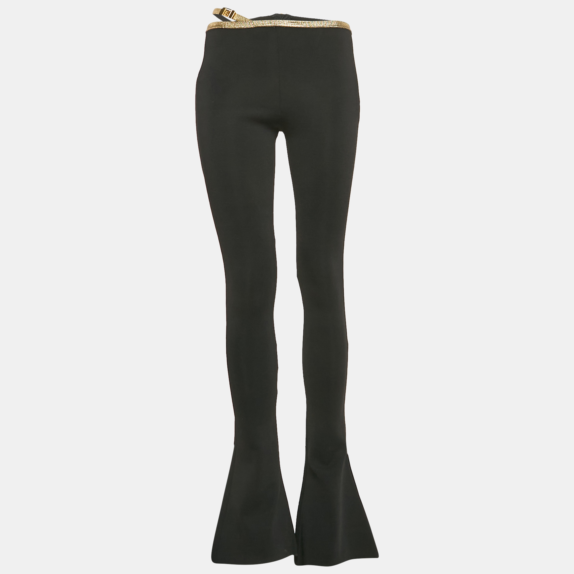 

Balmain Black Jersey Wide-Leg Pants S