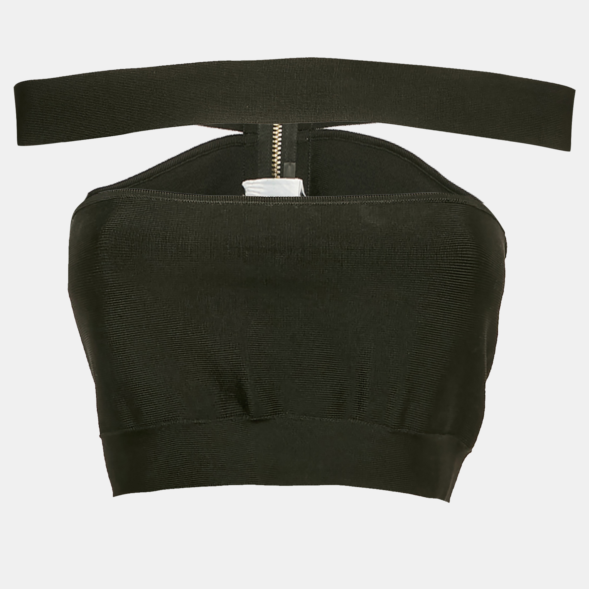

Balmain Black Jersey Corset Crop Top S