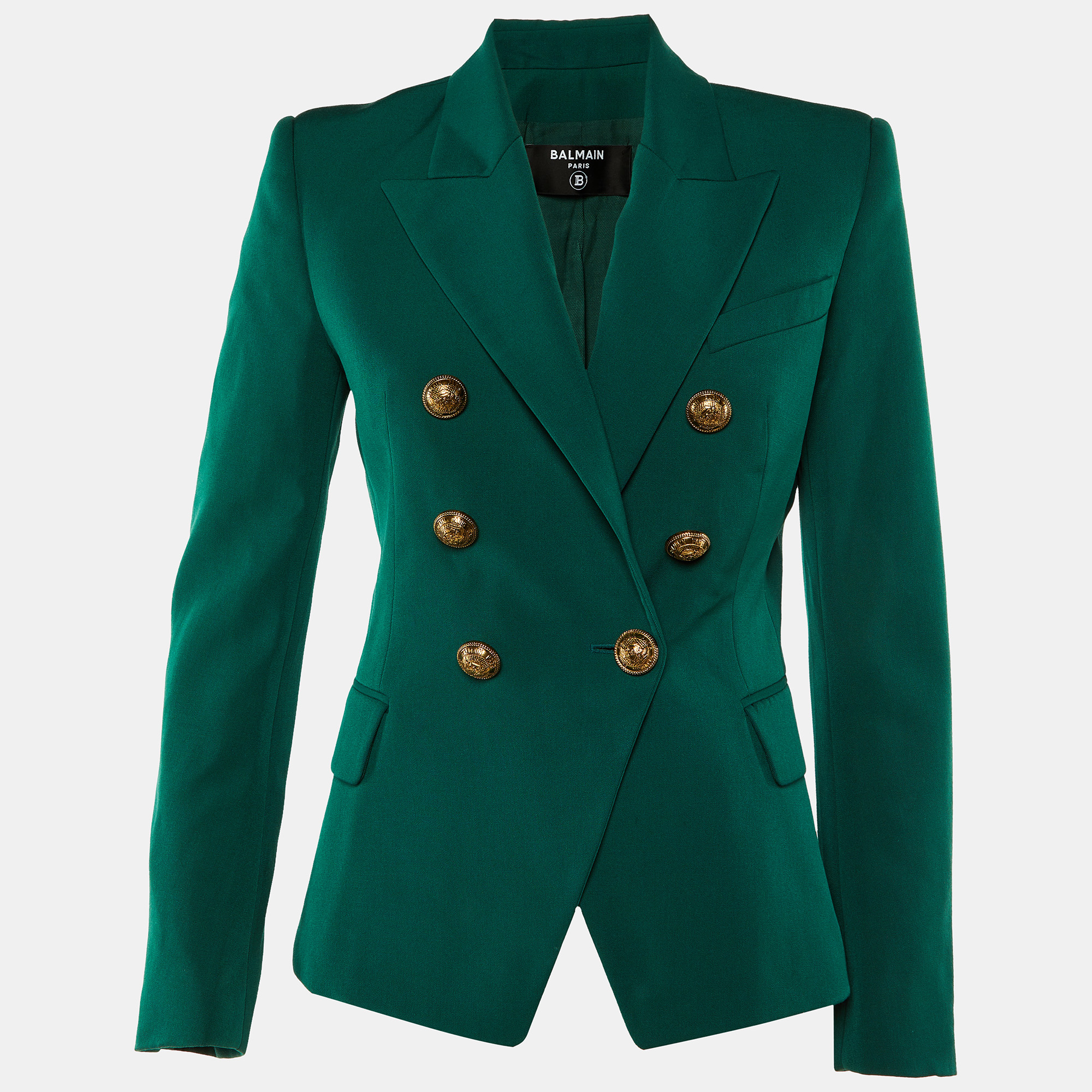 

Balmain Green Wool Double Breasted Blazer M