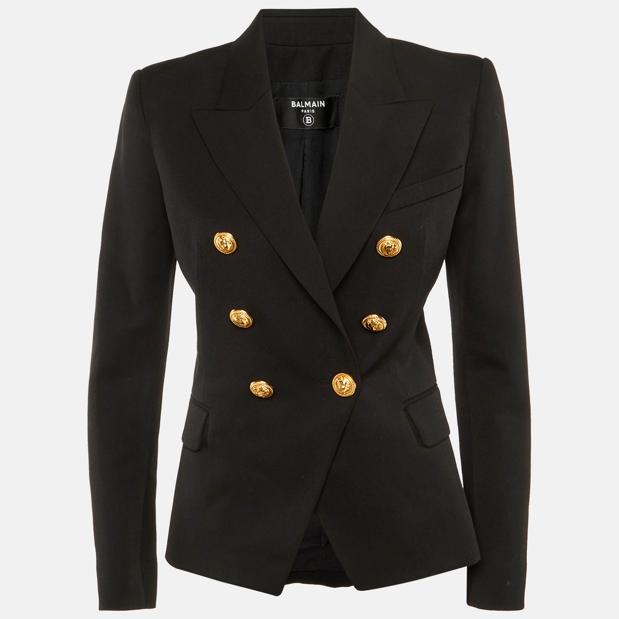 

Balmain Black Wool Double Breasted Blazer M