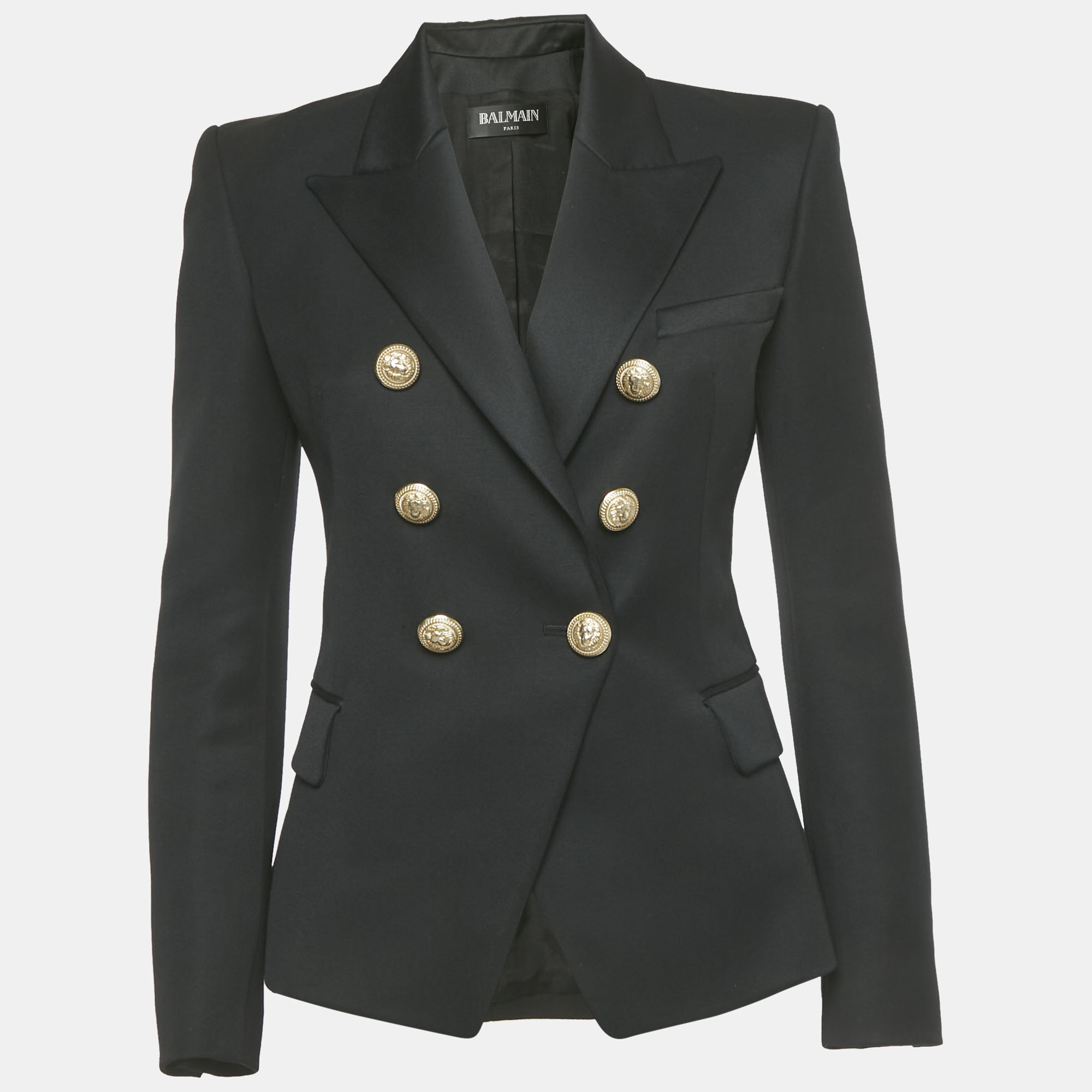 

Balmain Black Wool Double Breasted Blazer M