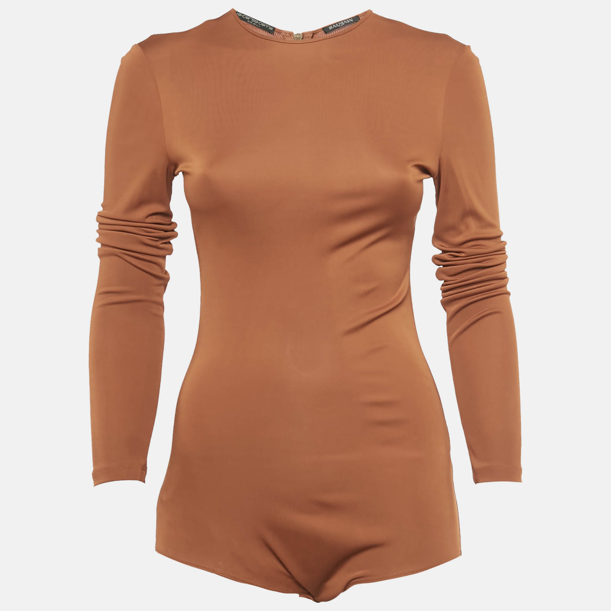 

Balmain Brown Jersey Long Sleeve Bodysuit S