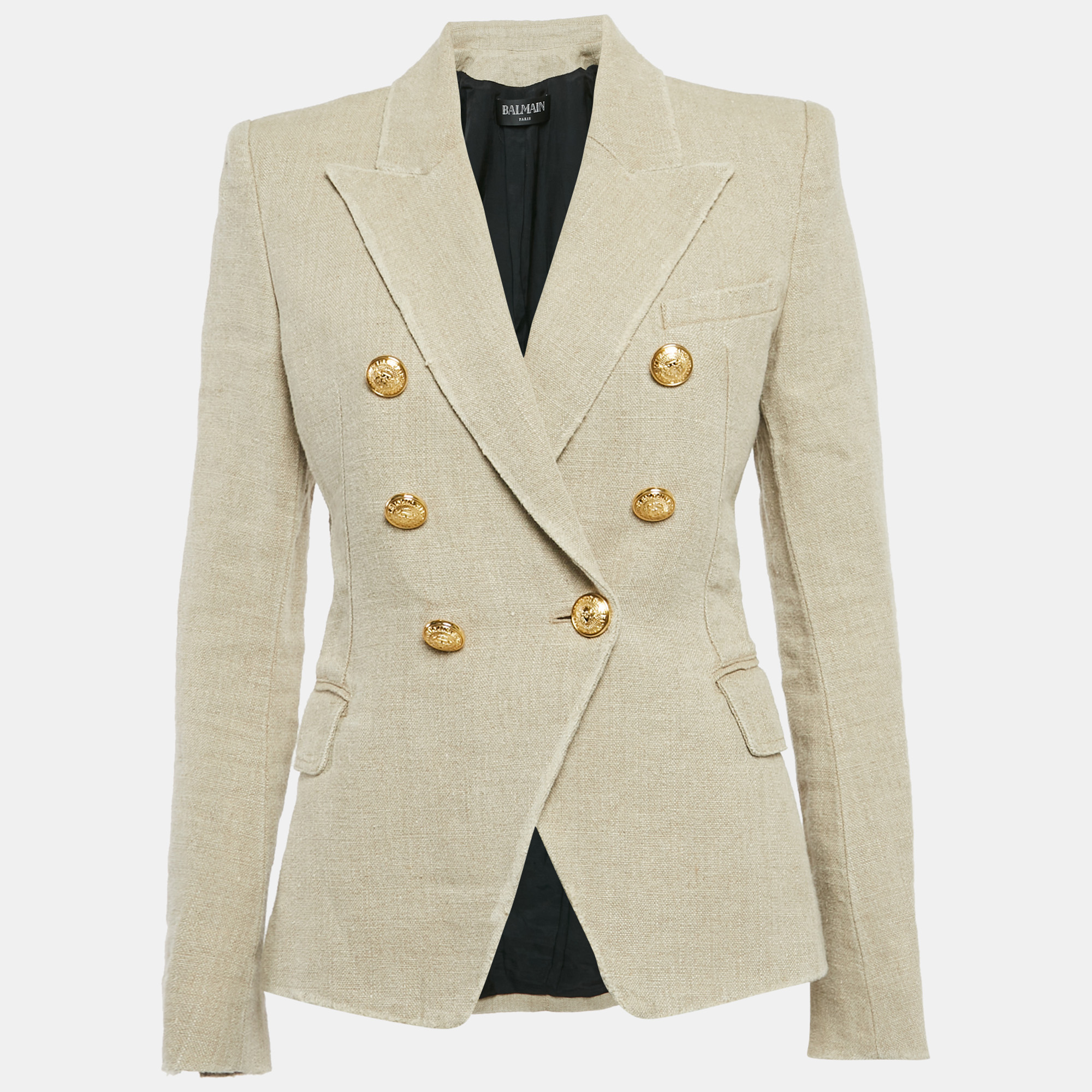 

Balmain Beige Linen Double Breasted Blazer M