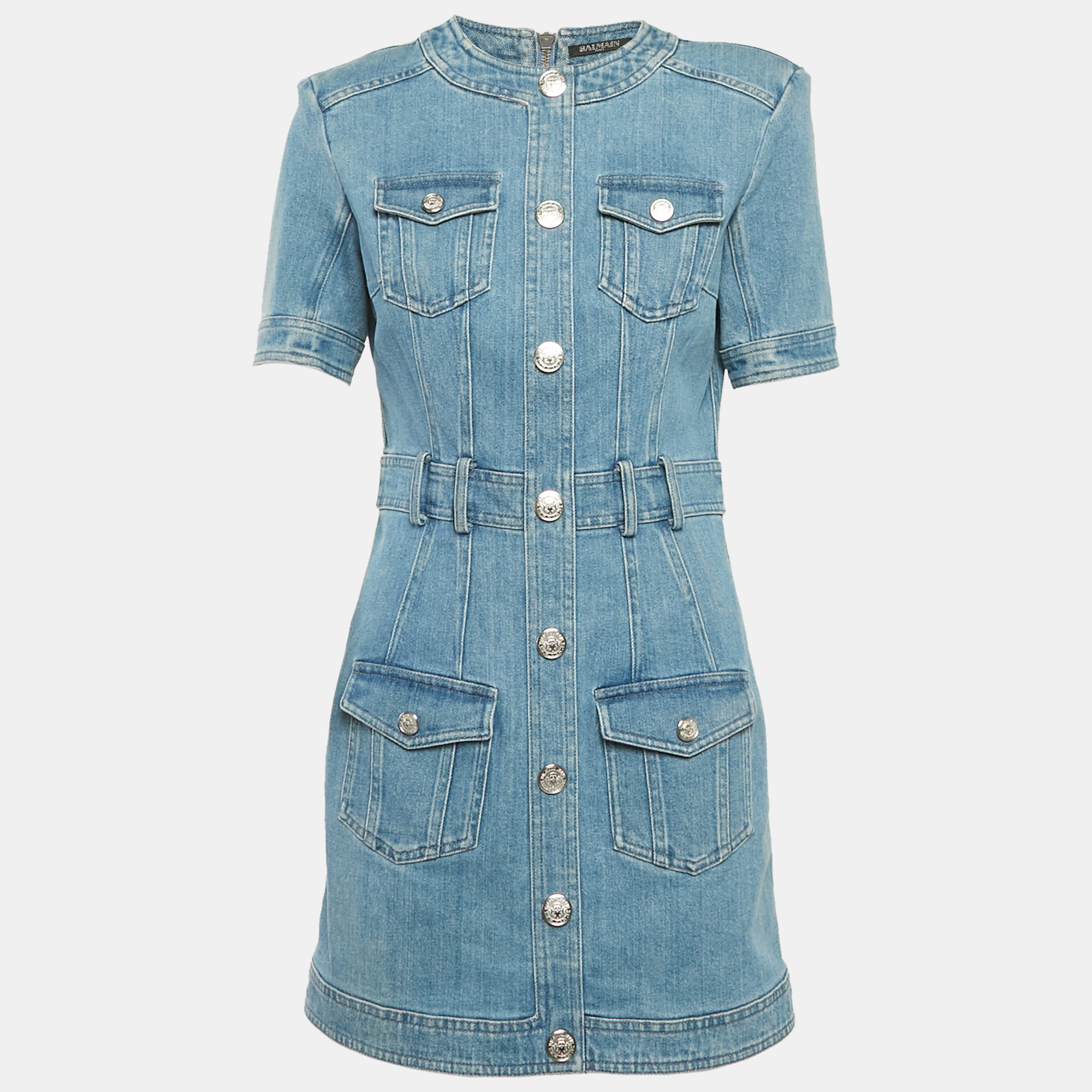 

Balmain Blue Denim Slim Fit Mini Dress L