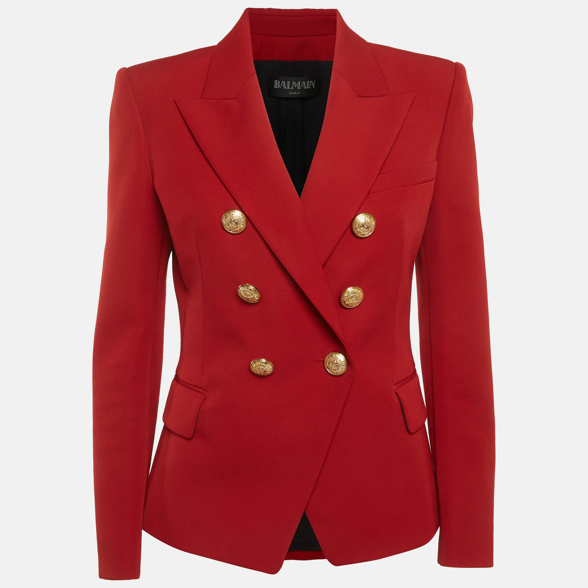 

Balmain Red Wool Double Breasted Blazer M