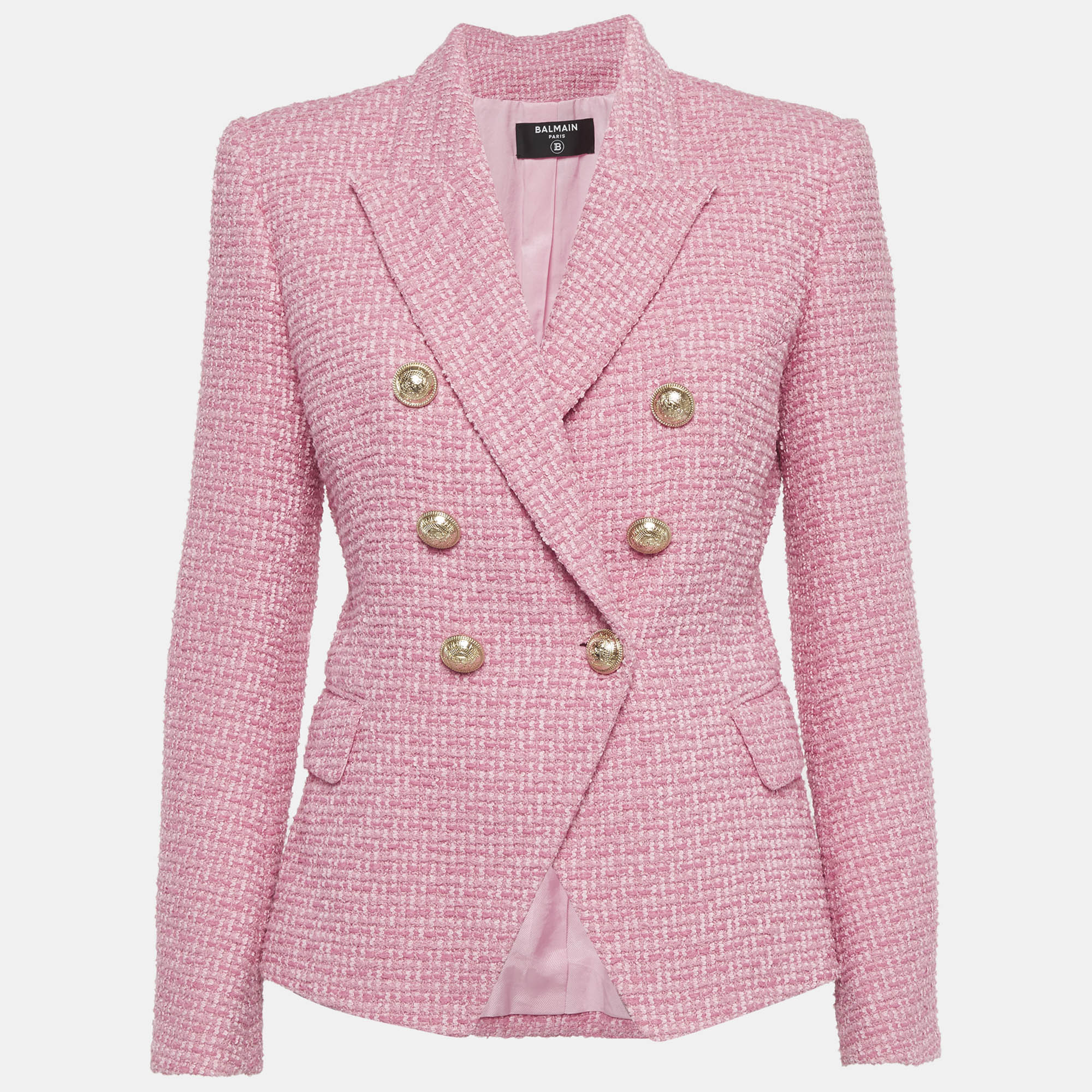 

Balmain Pink Tweed Double Breasted Blazer M