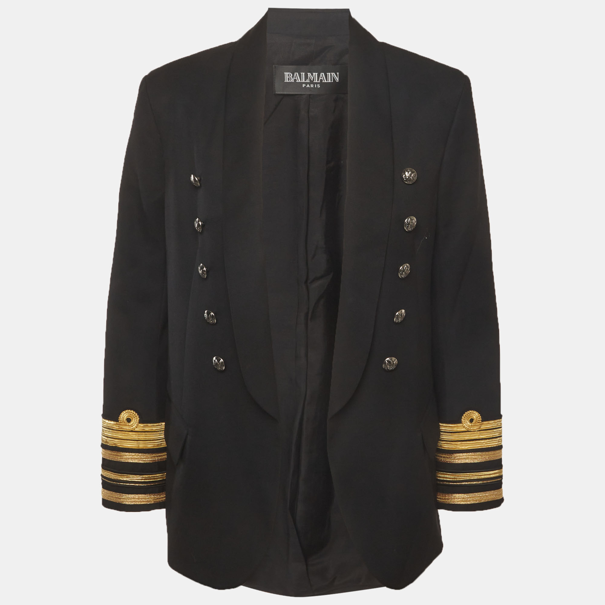 

Balmain Black Wool Button Embellished Blazer M