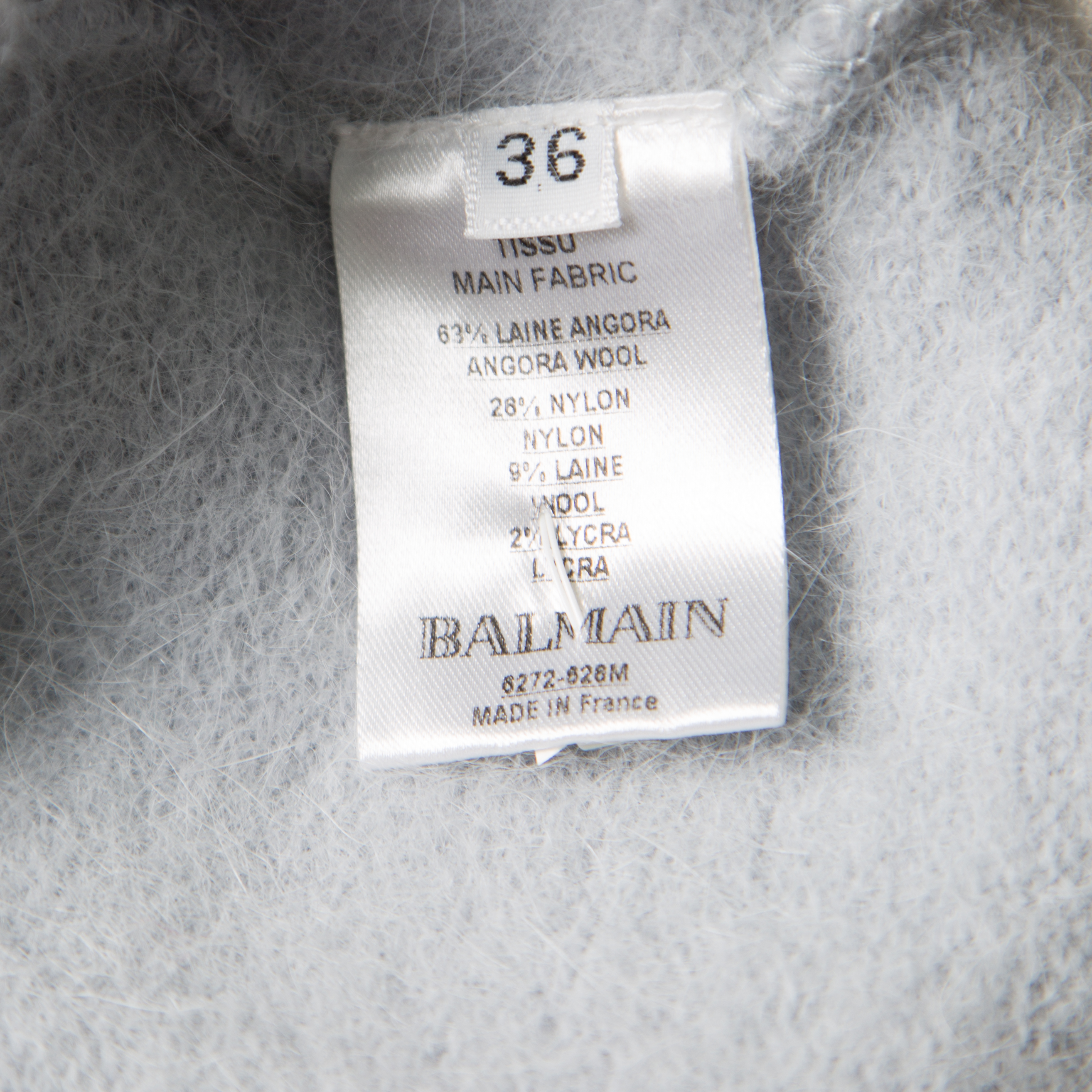 Pre-owned Balmain Powder Blue Angora Wool Mini Skirt S