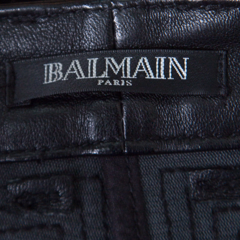 Pre-owned Balmain Black Skinny Leather Pants S