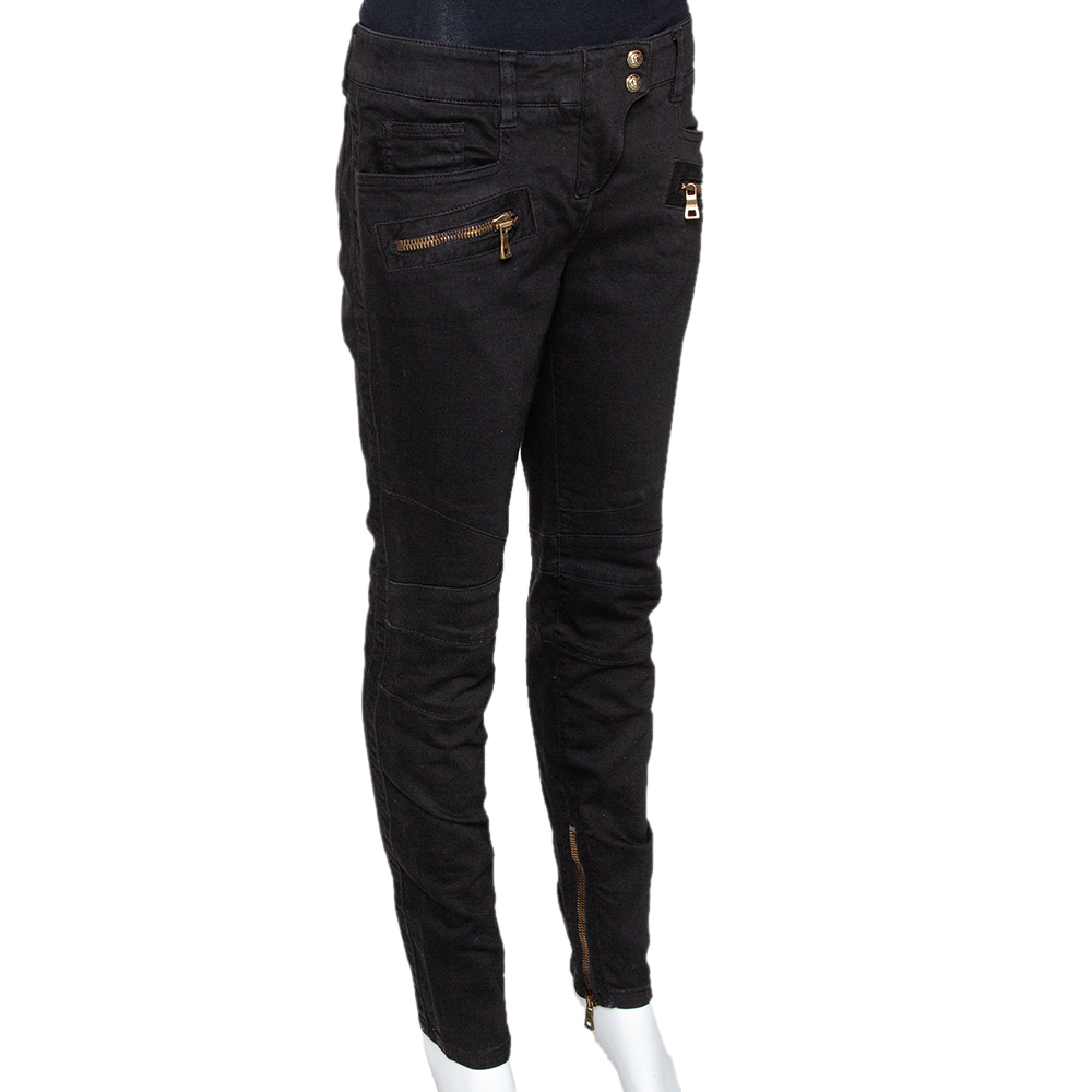 

Balmain Black Denim Zip Detail Slim Fit Jeans