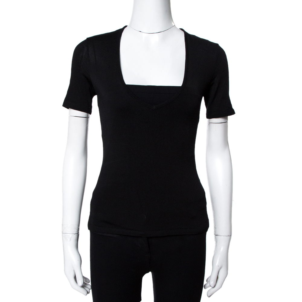 

Balmain Black Jersey V-Neck T-Shirt