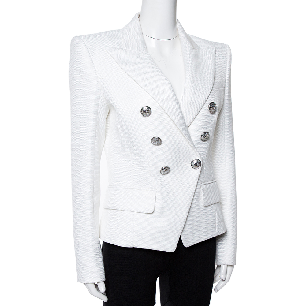 

Balmain White Double Breasted Tailored Blazer
