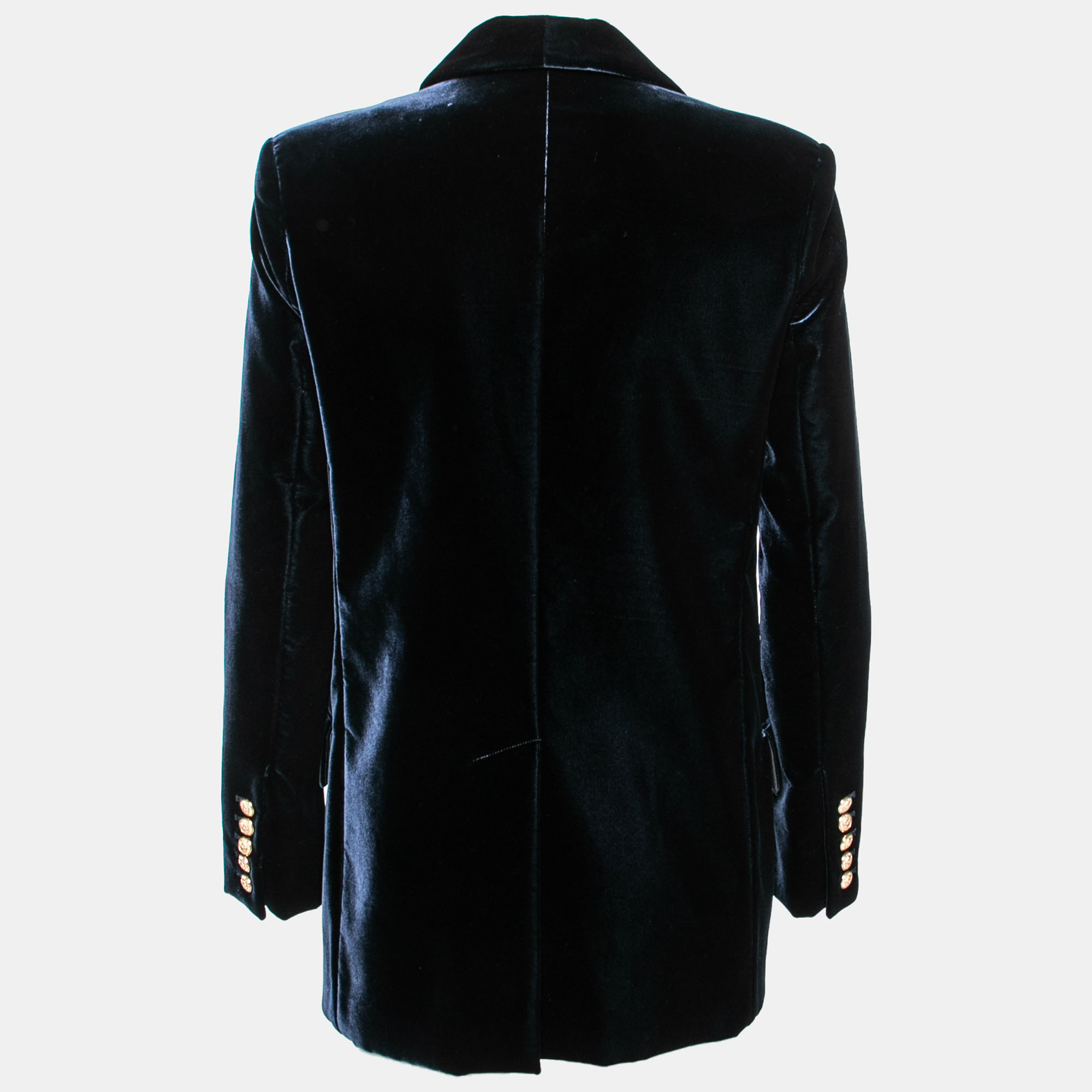 

Balmain Navy Blue Velvet Single Breasted Blazer