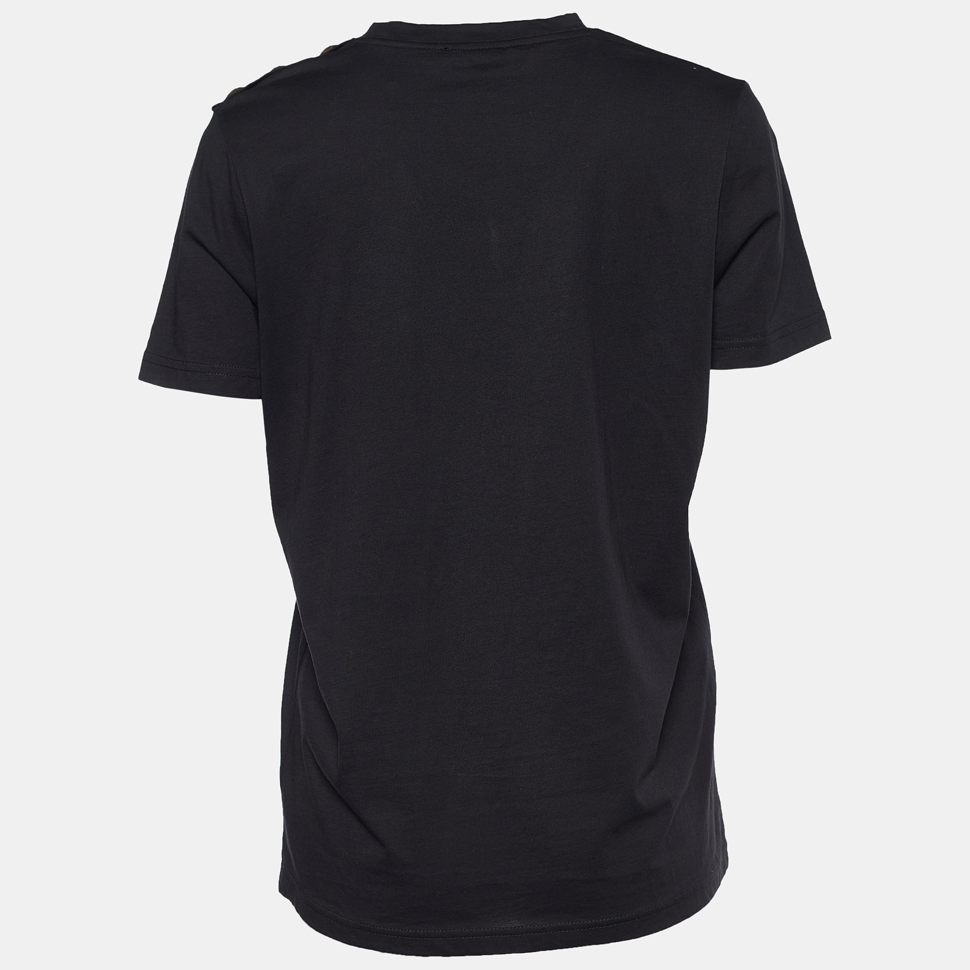 

Balmain Black Jersey Logo Print Crew Neck T-Shirt
