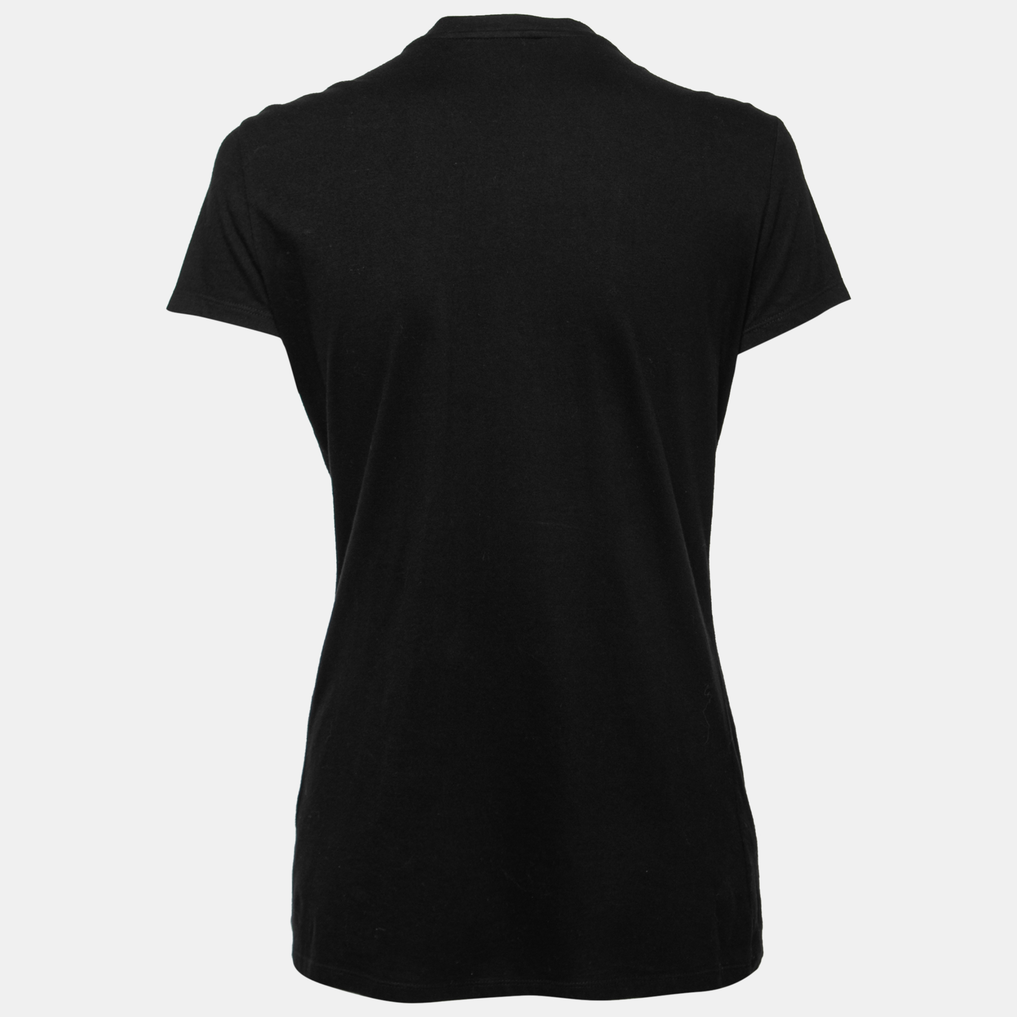 

Balmain Black Pearl & Rhinestone Embellished Cotton T-Shirt