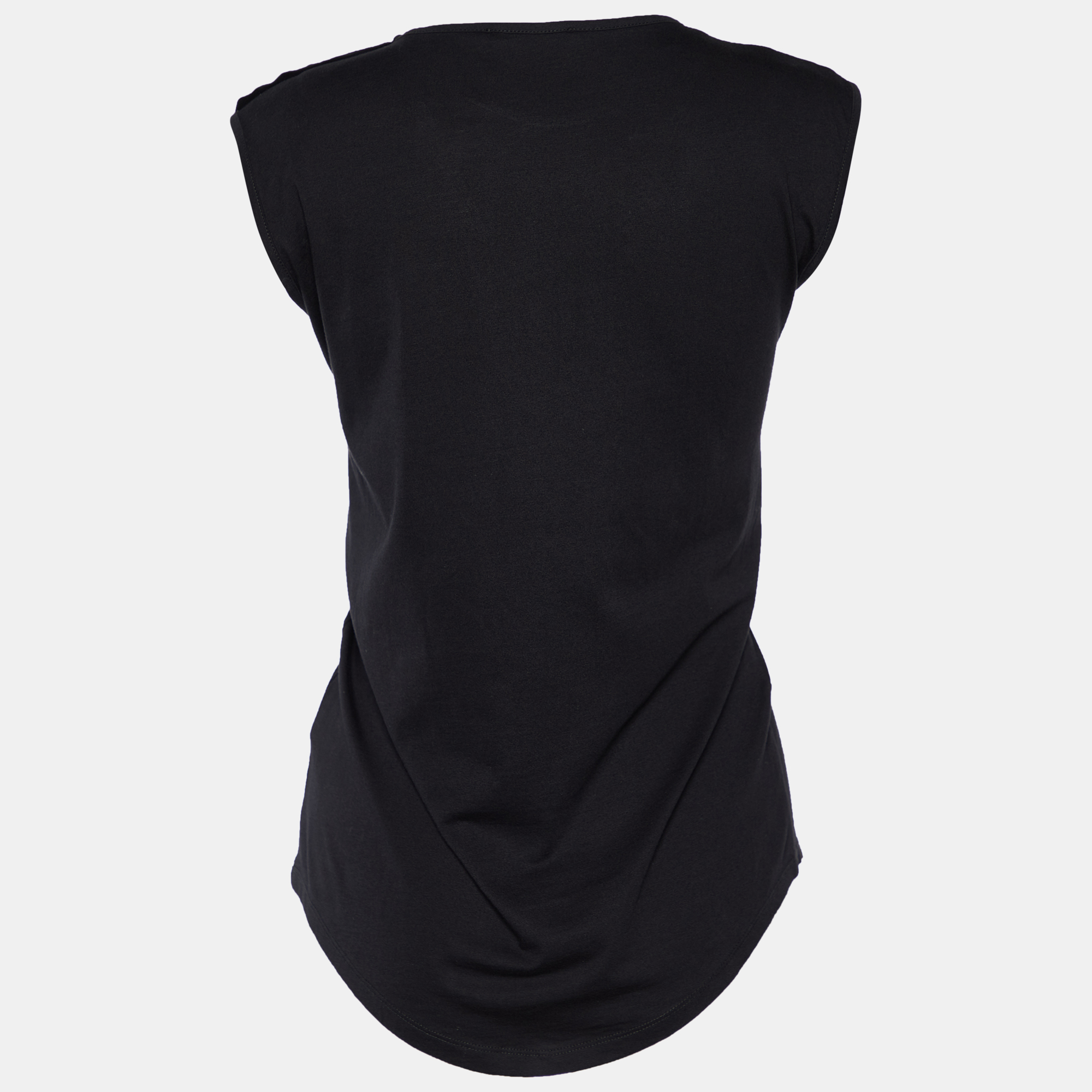

Balmain Black Logo Printed Cotton Knit Tank Top