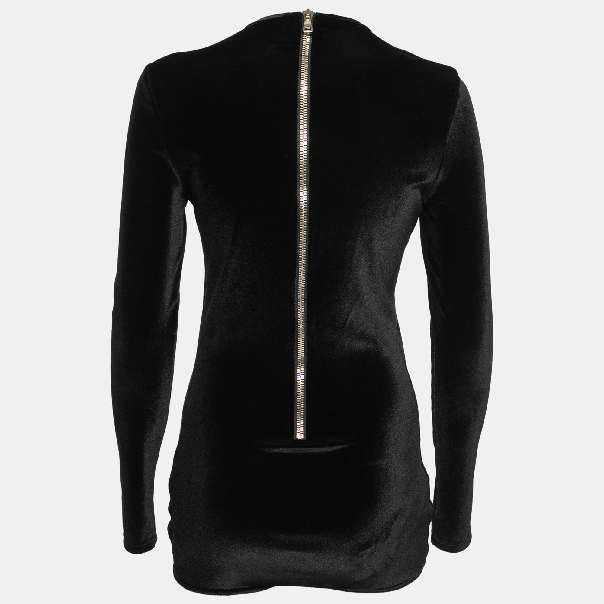 

Balmain Black Velvet Long Sleeve Bodysuit